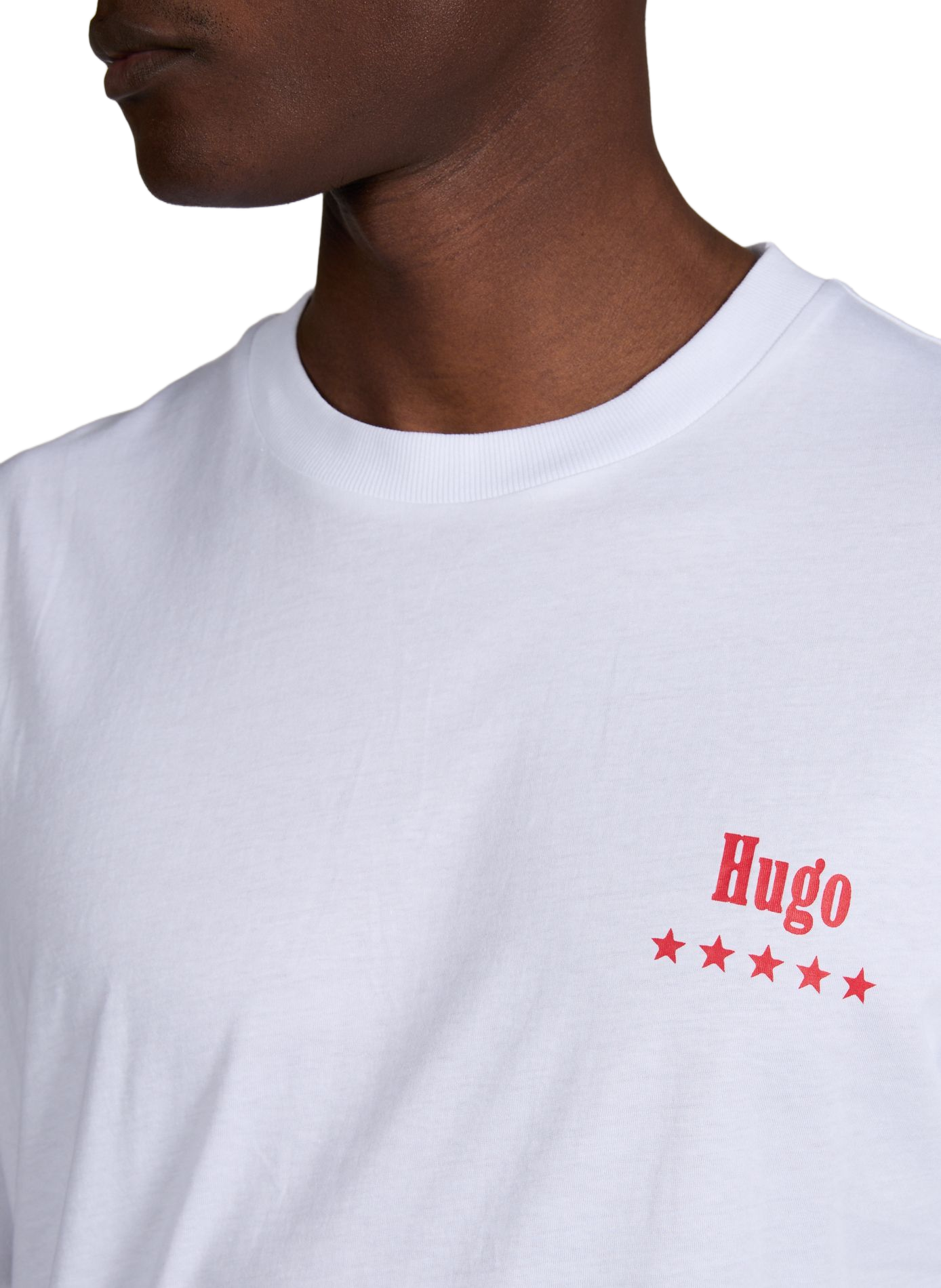 T-shirt droit imprimé à logo HUGO BLUE Blanc