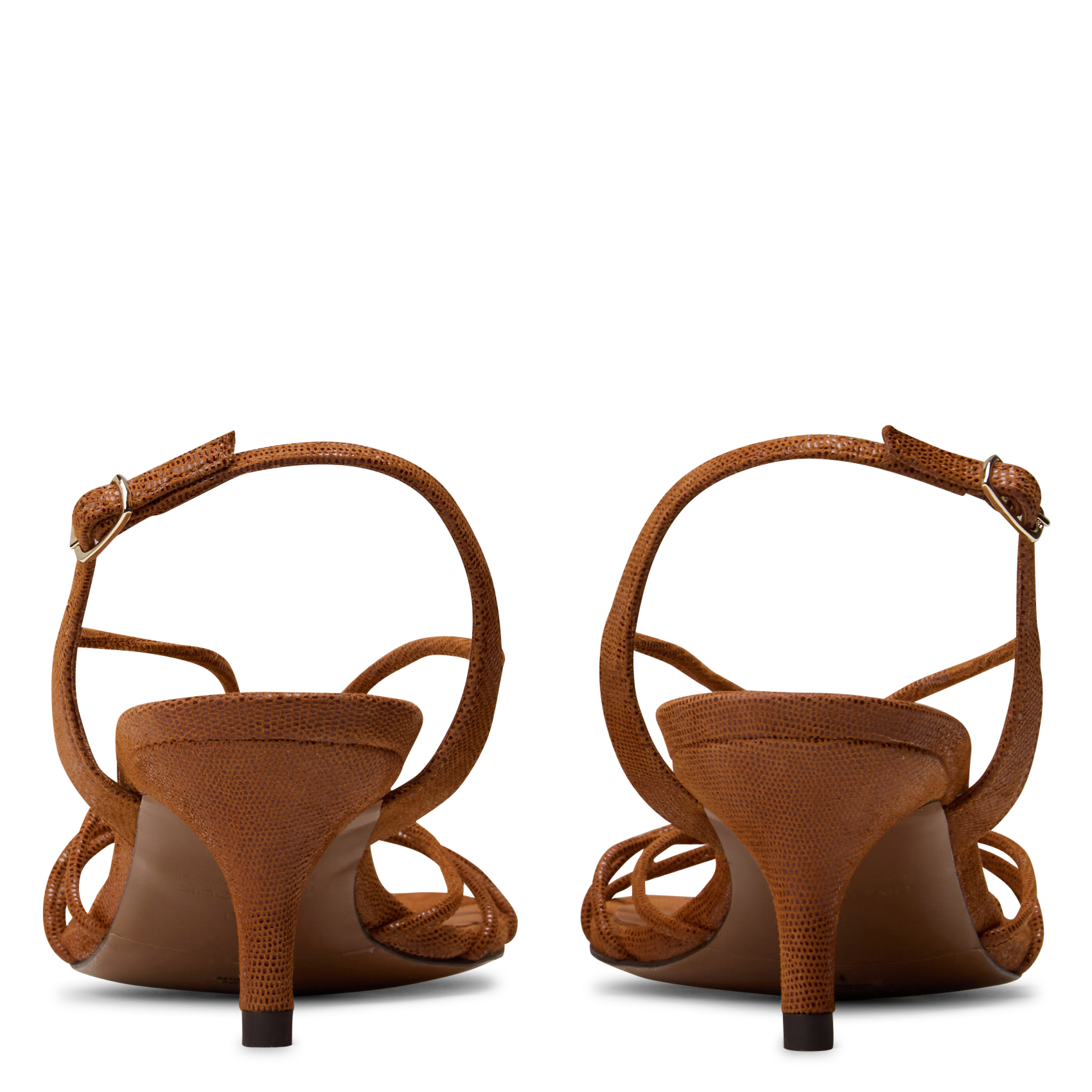 Sandales à talon en cuir n°470 RIVECOUR Marron