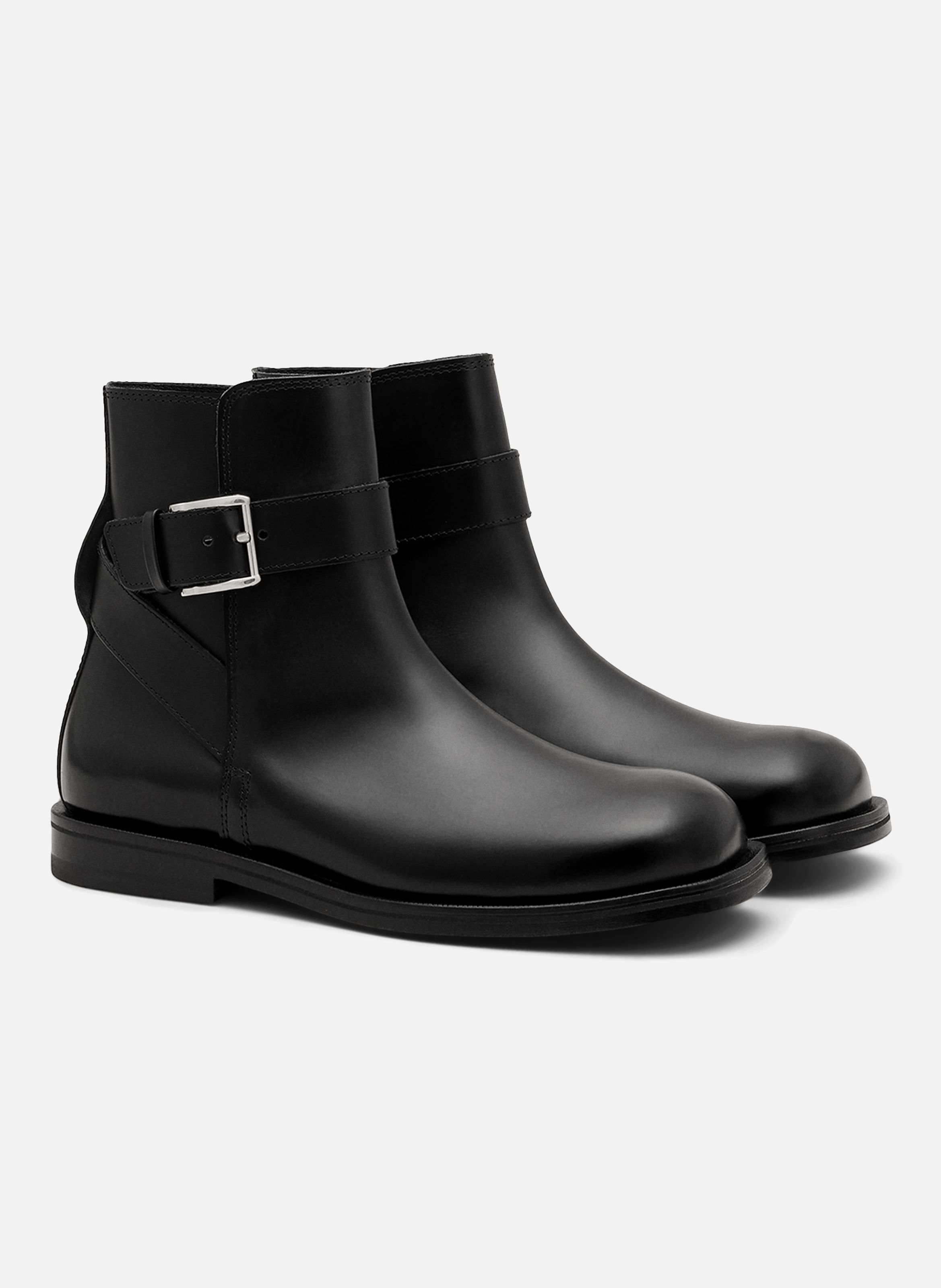 Bottines à boucle unisexe en cuir AMI PARIS Noir