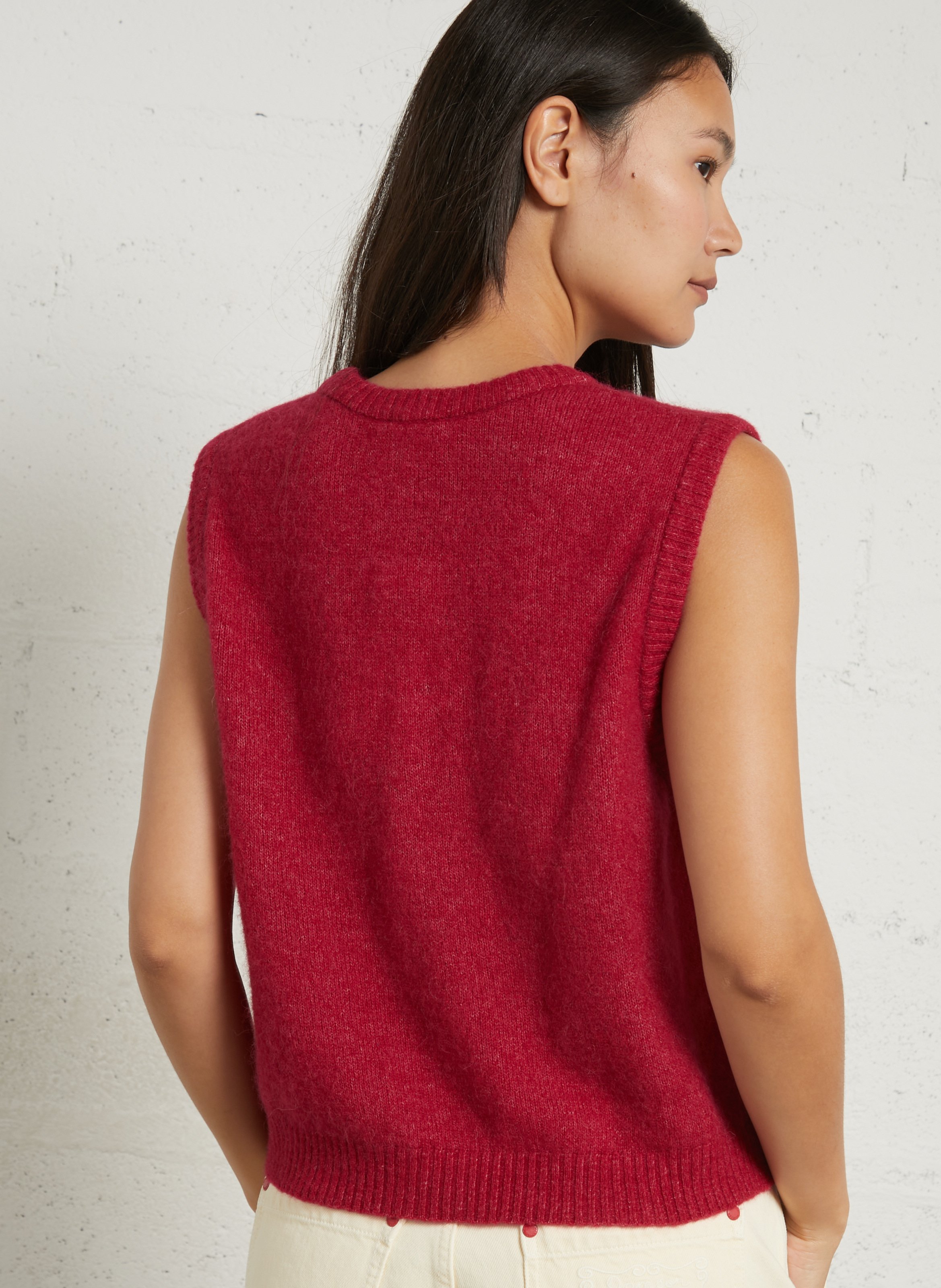 Pull oversize en maille vitow AMERICAN VINTAGE Rouge