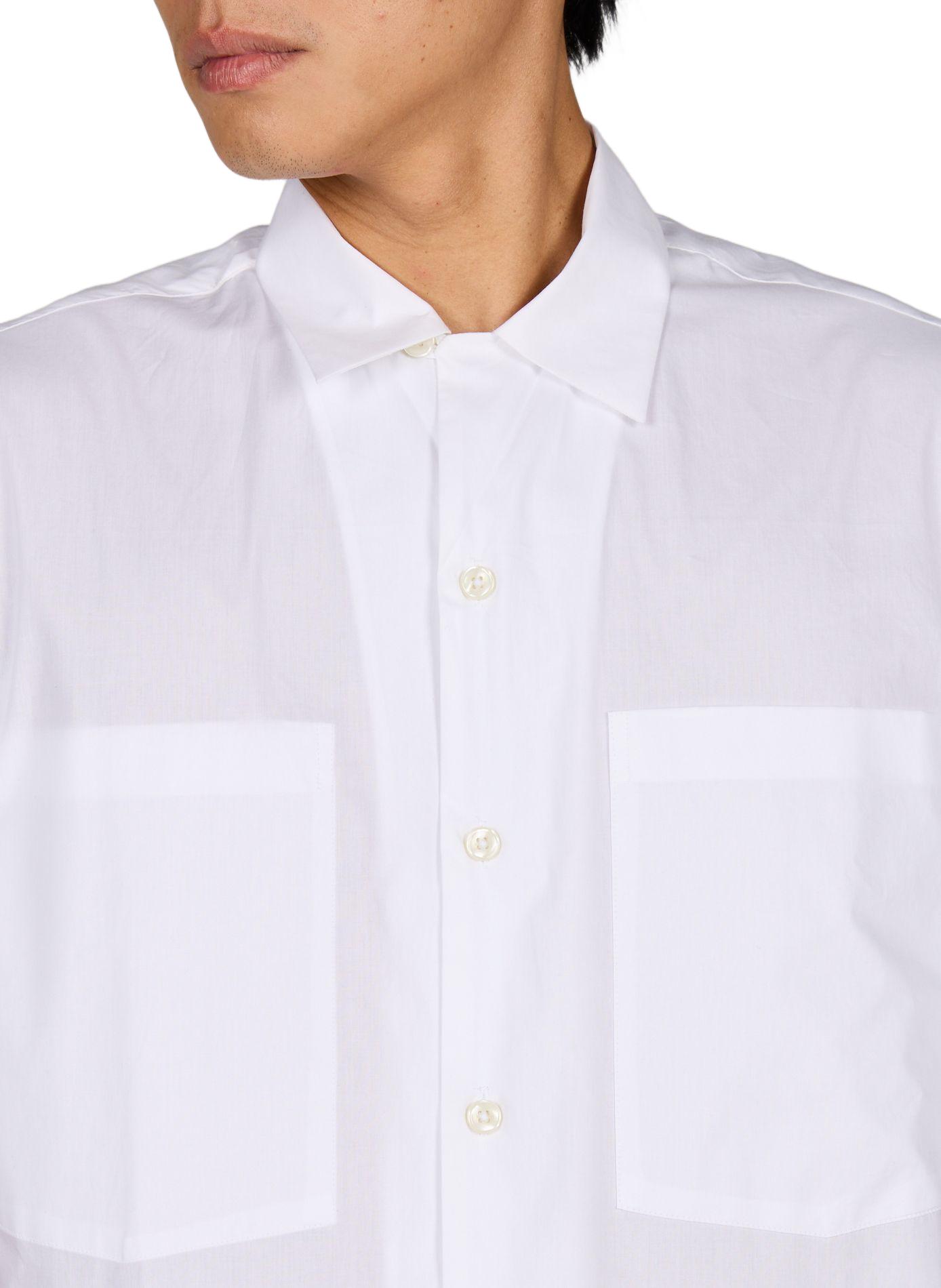 Solid square-cut cotton shirt ANNARR White