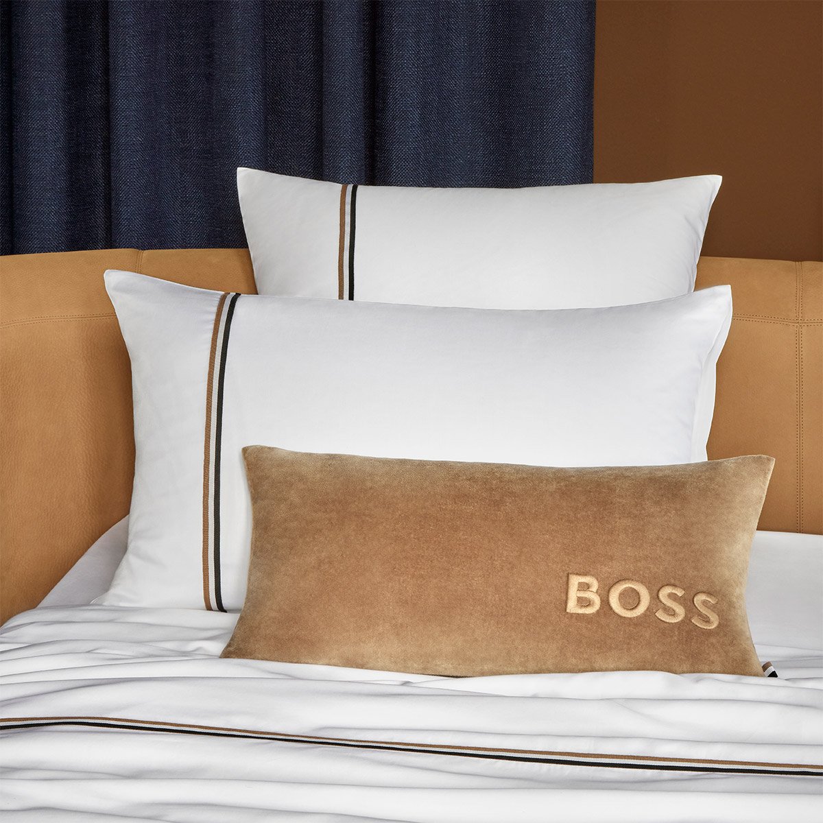 Housse de couette en satin de coton, b linea BOSS HOME Blanc