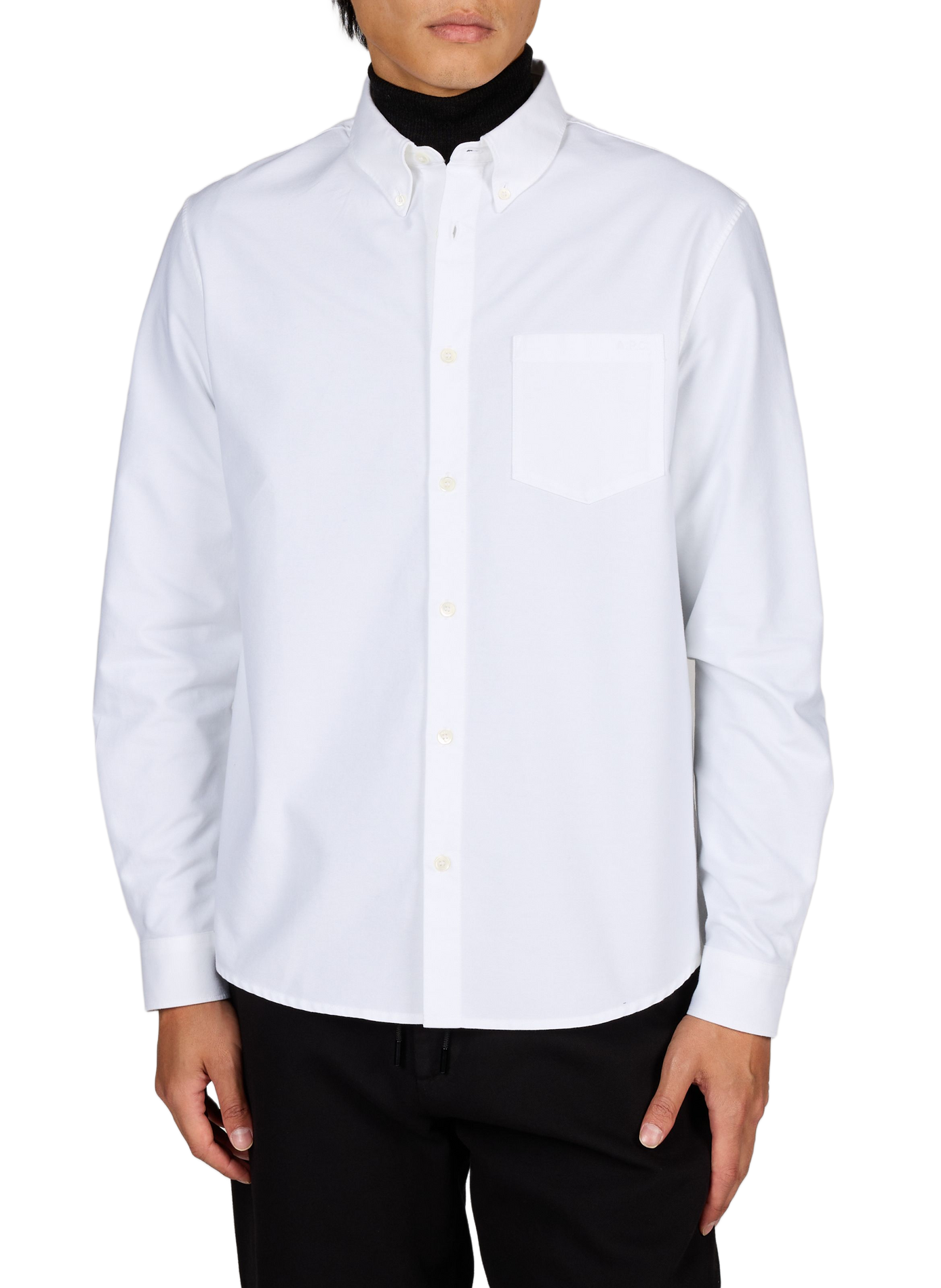 Chemise droite unie A.P.C. Blanc