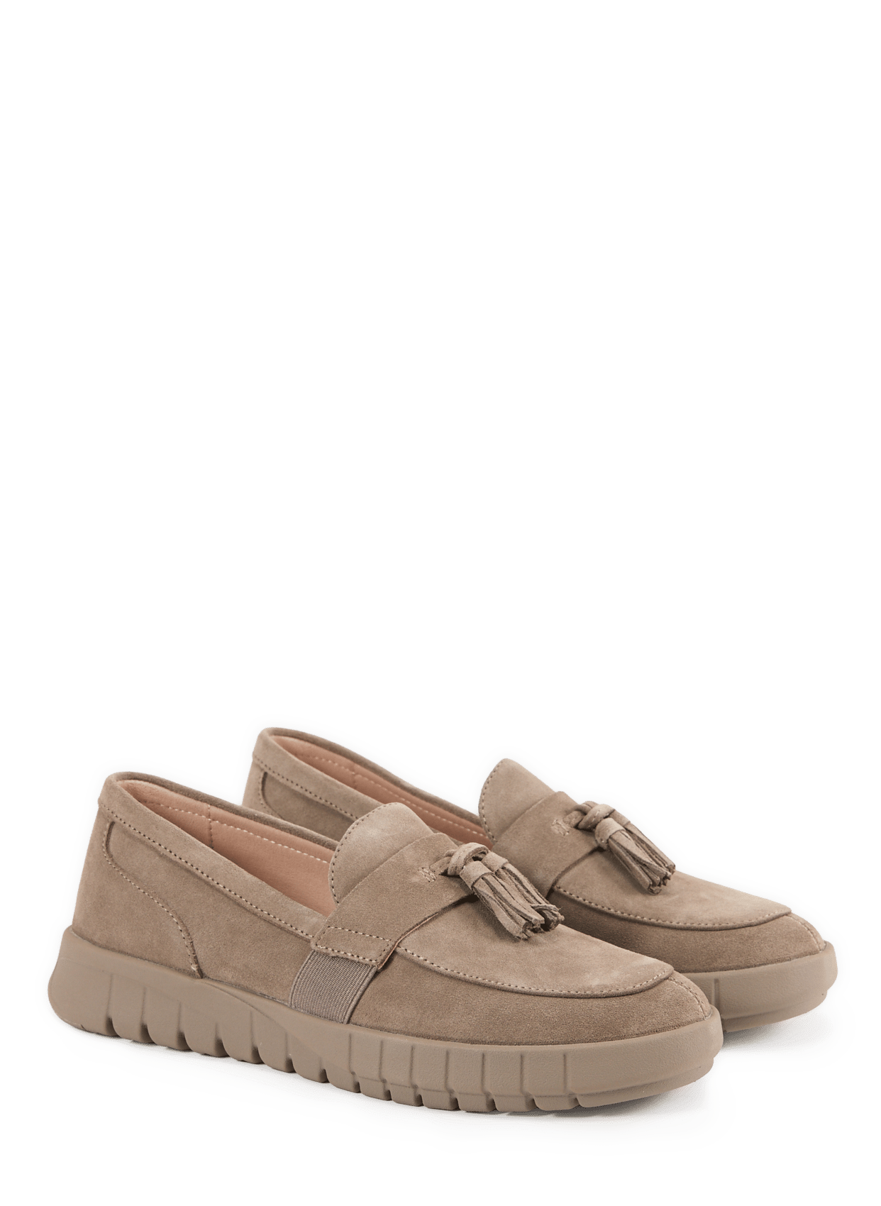 Mocassins compensés en cuir mélangé GEOX Gris