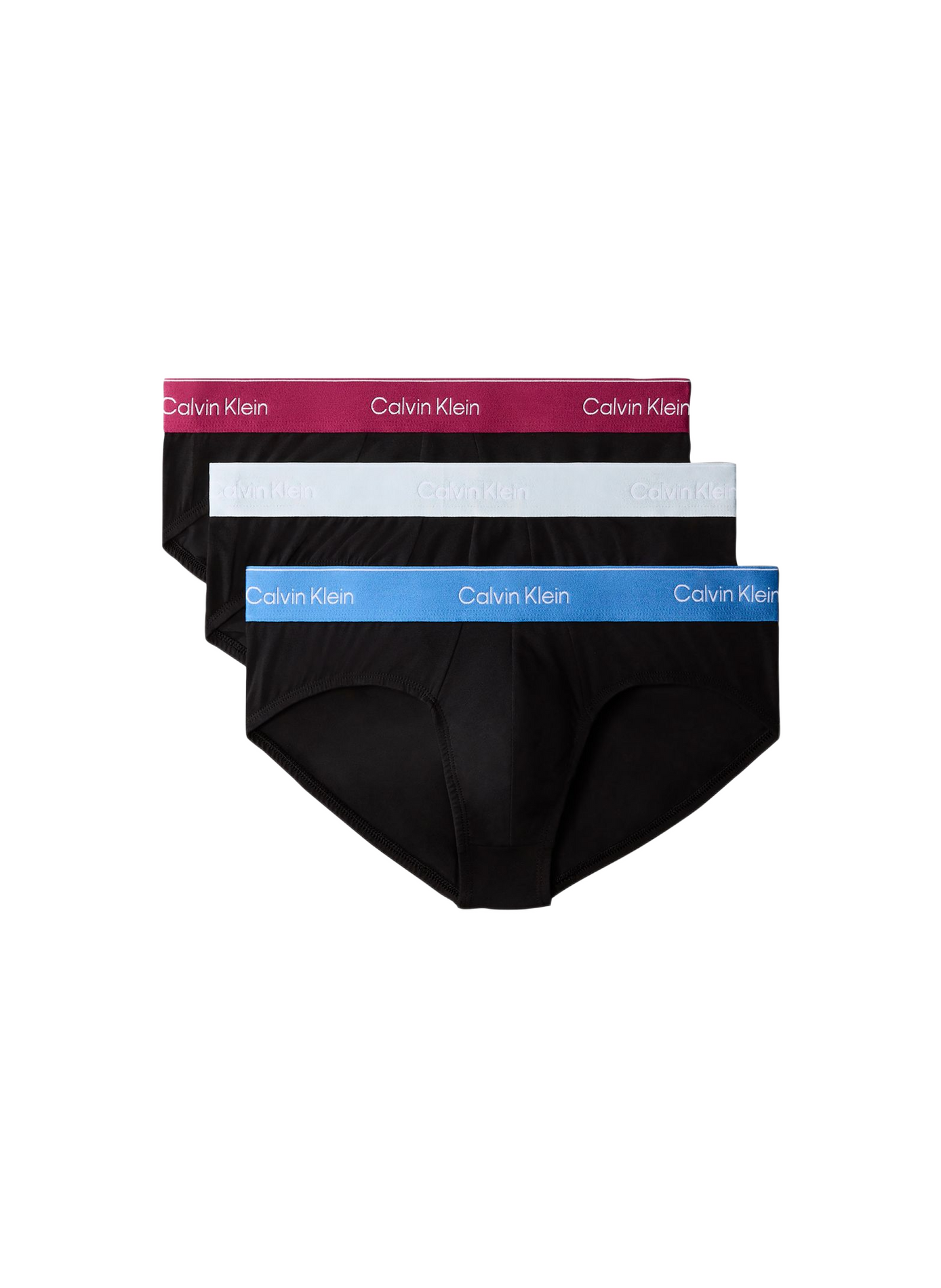 Lot de 3 slips unis en coton mélangé CALVIN KLEIN Noir