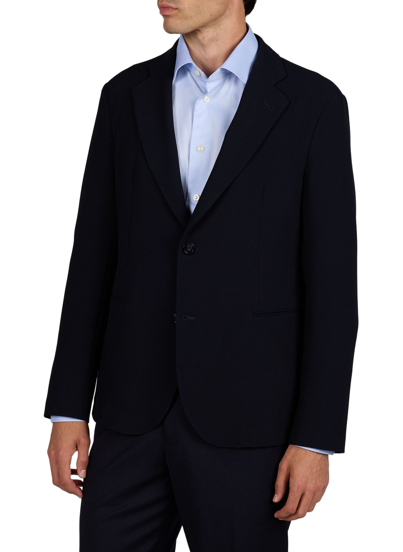 Einfarbiger Blazer mit Revers. EMPORIO ARMANI Grau