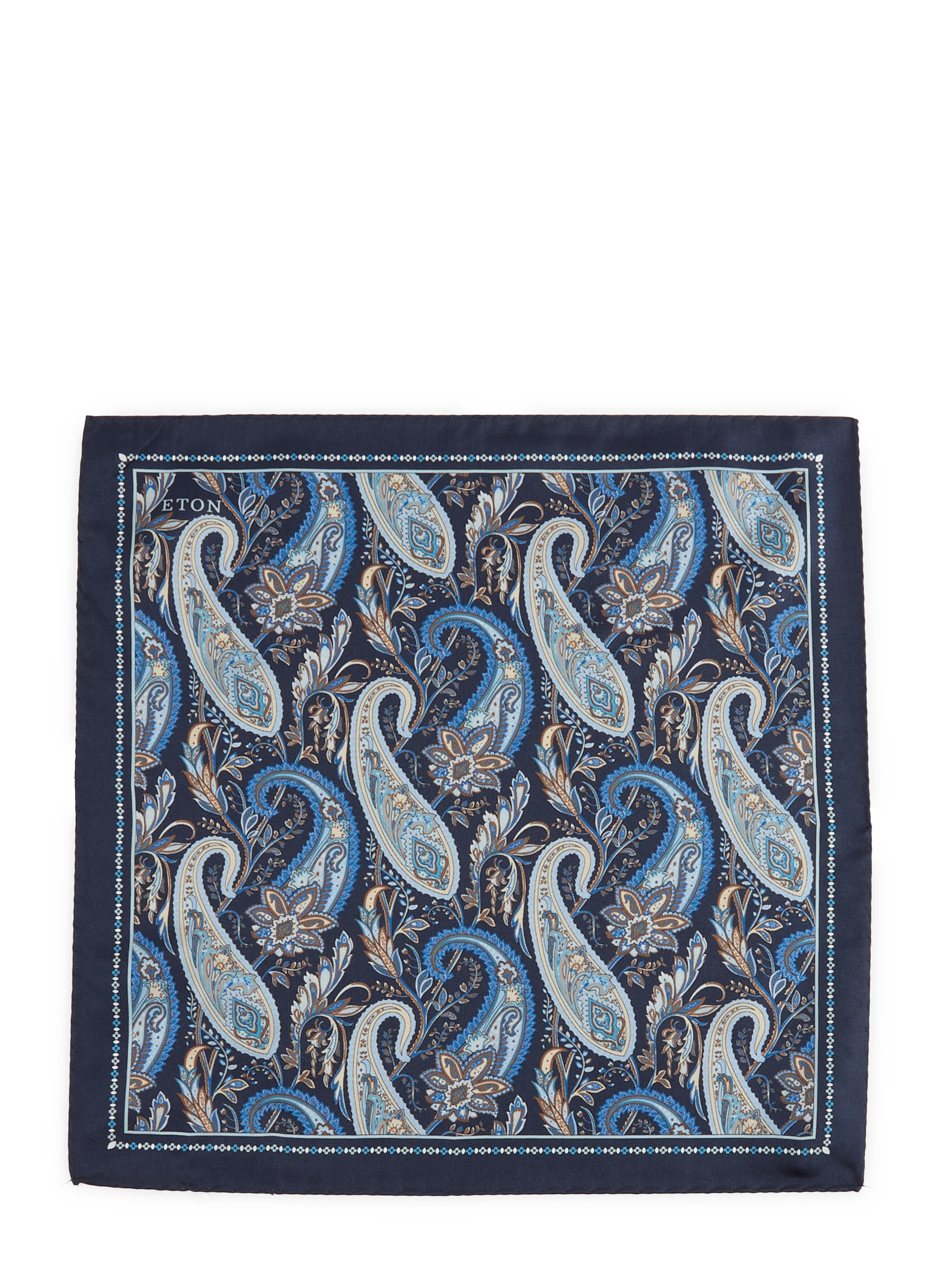 Printed silk clutch ETON Blue