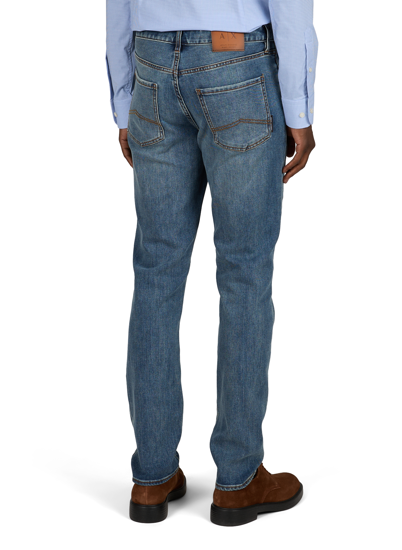 Rechte jeans van gemengd katoen ARMANI EXCHANGE Blauw