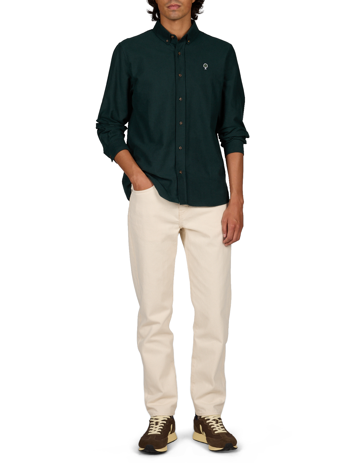 Straight cotton shirt FAGUO Green