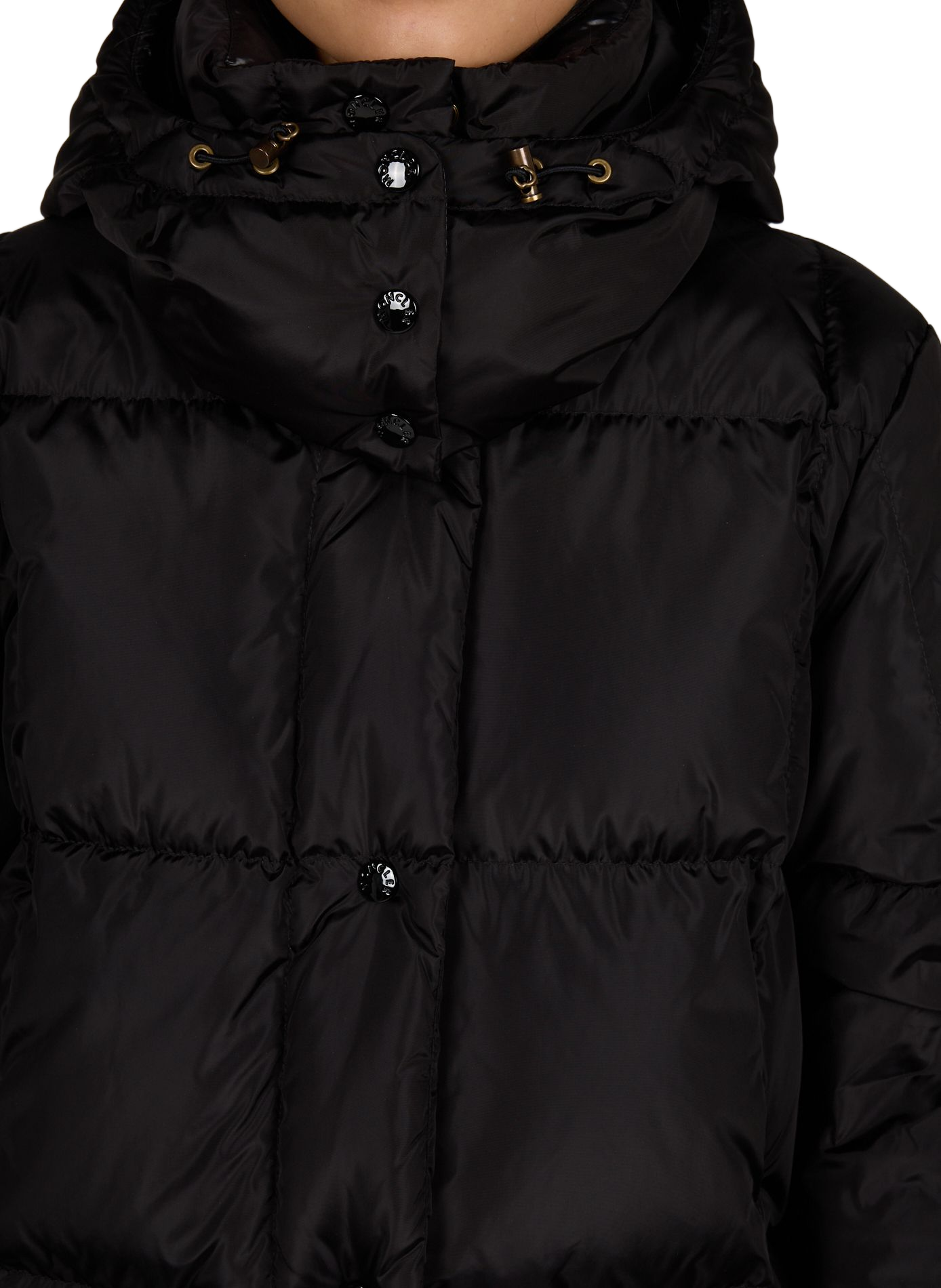 Doudoune LITTE LONG COAT à capuche unie MONCLER Noir
