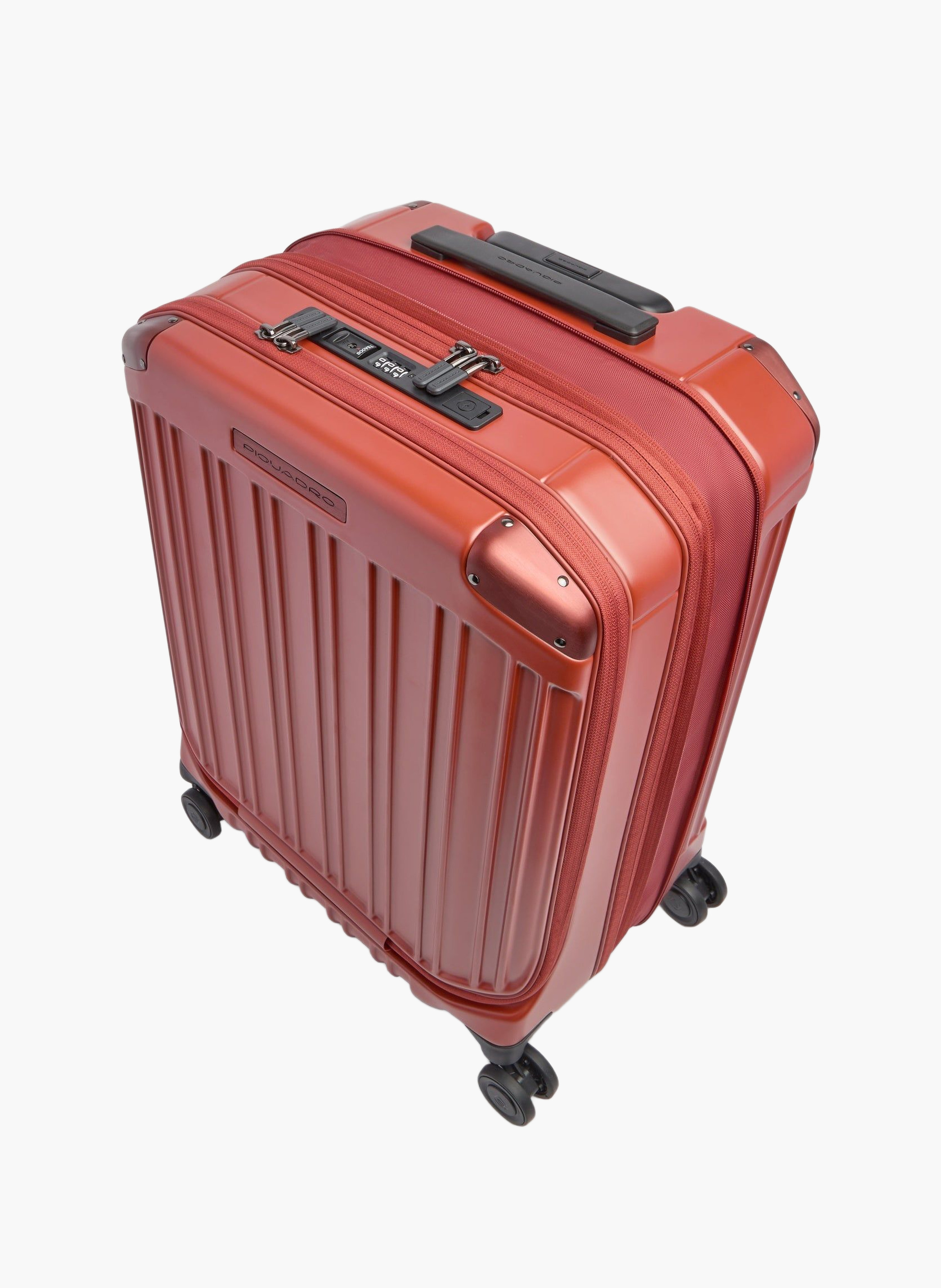 Valise cabine pour ordinateur avec deux ouvertures PIQUADRO Marron