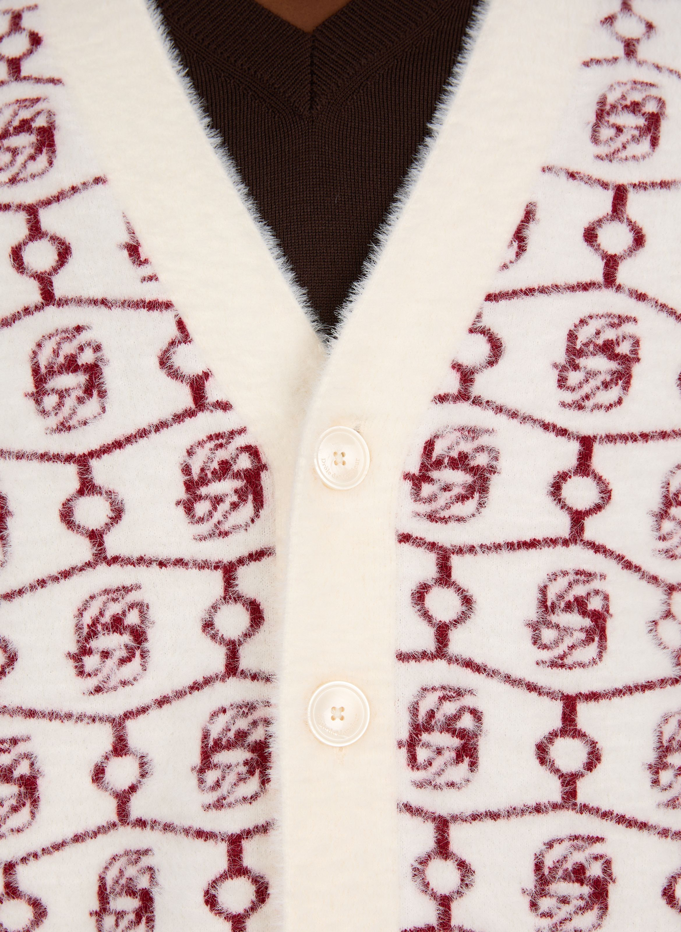 Oversized wool knit cardigan DROLE DE MONSIEUR White