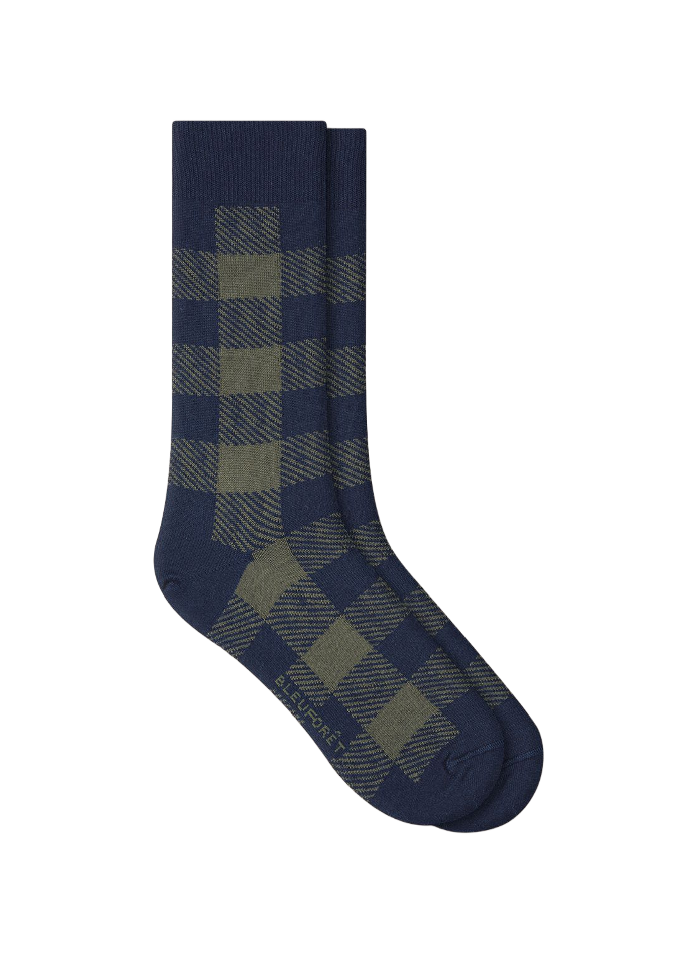 Checked socks in a wool blend BLEUFORÊT Blue
