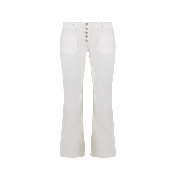 Courrèges Flared Cotton Trousers In White