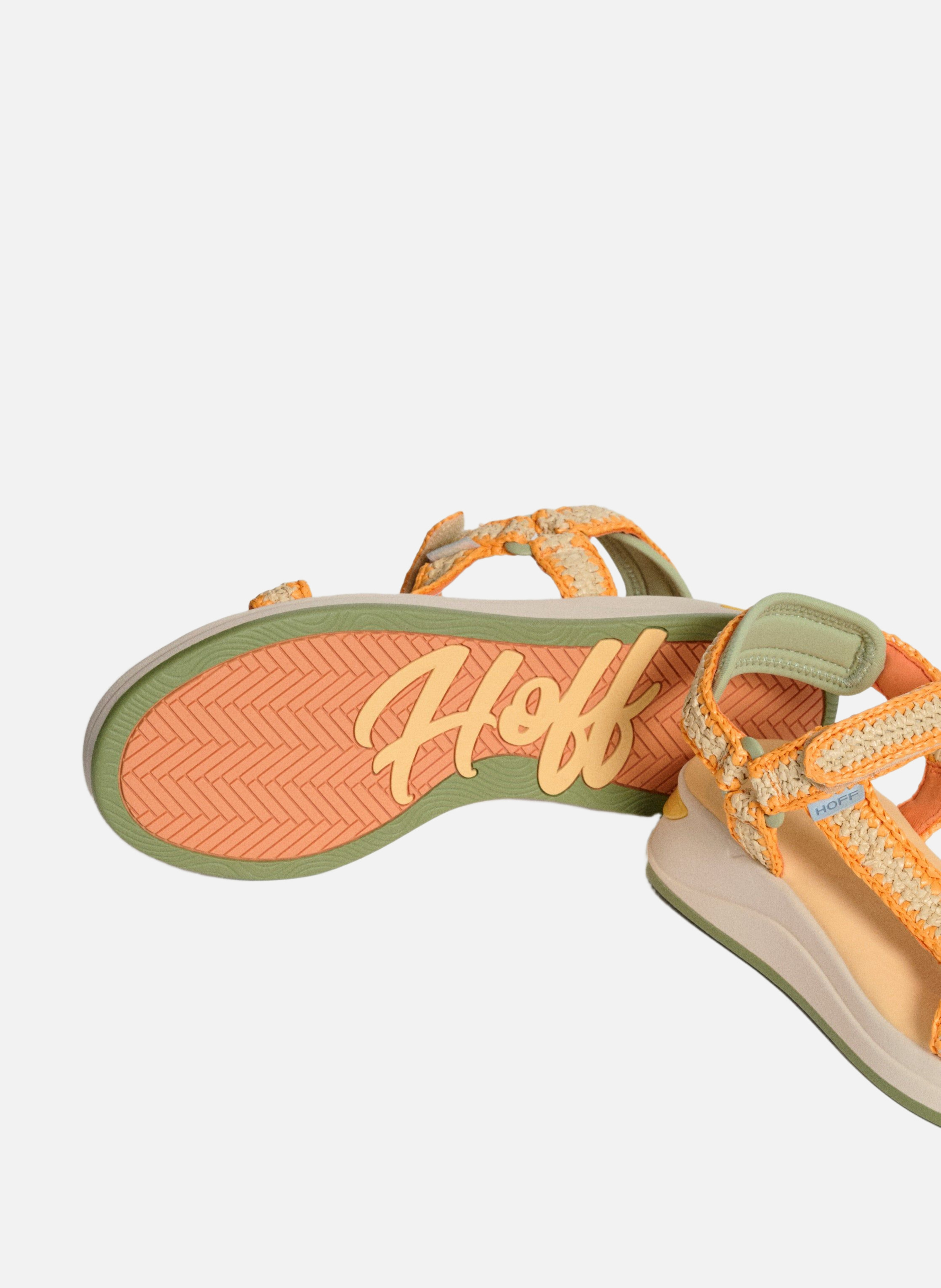 Sandales plates Orange