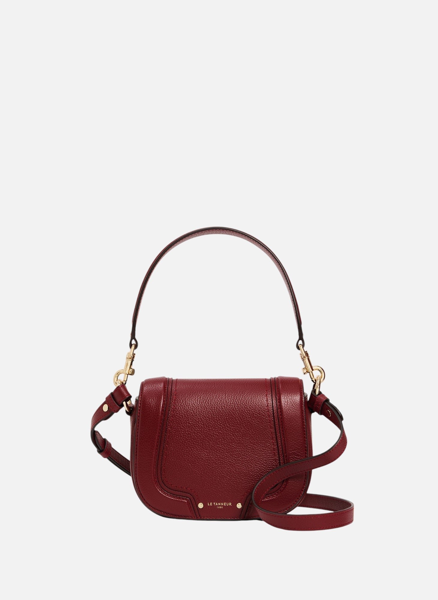 Petit sac bandoulière ella en cuir grainé LE TANNEUR Rouge