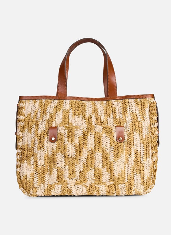 Cabas en raphia romeo Blanc by MAISON 123 MAISON 123 Cabas en raphia romeo Blanc