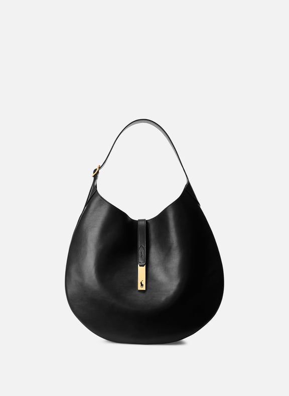 Sac à main Polo ID en cuir Noir by POLO RALPH LAUREN POLO RALPH LAUREN Sac à main Polo ID en cuir Noir