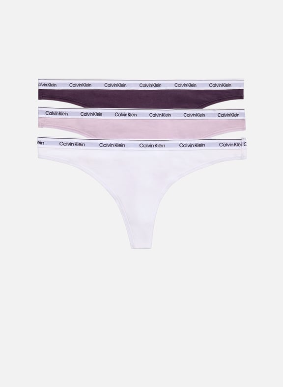 Set of three cotton thongs Multicolour by CALVIN KLEIN CALVIN KLEIN Set of three cotton thongs Multicolour