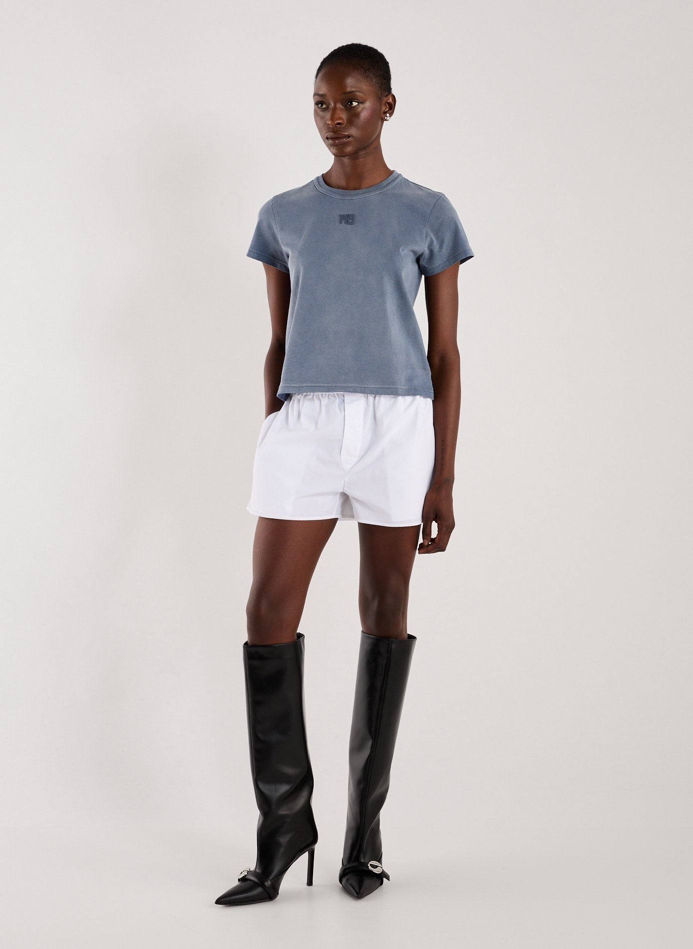 Short court en coton ALEXANDER WANG Blanc