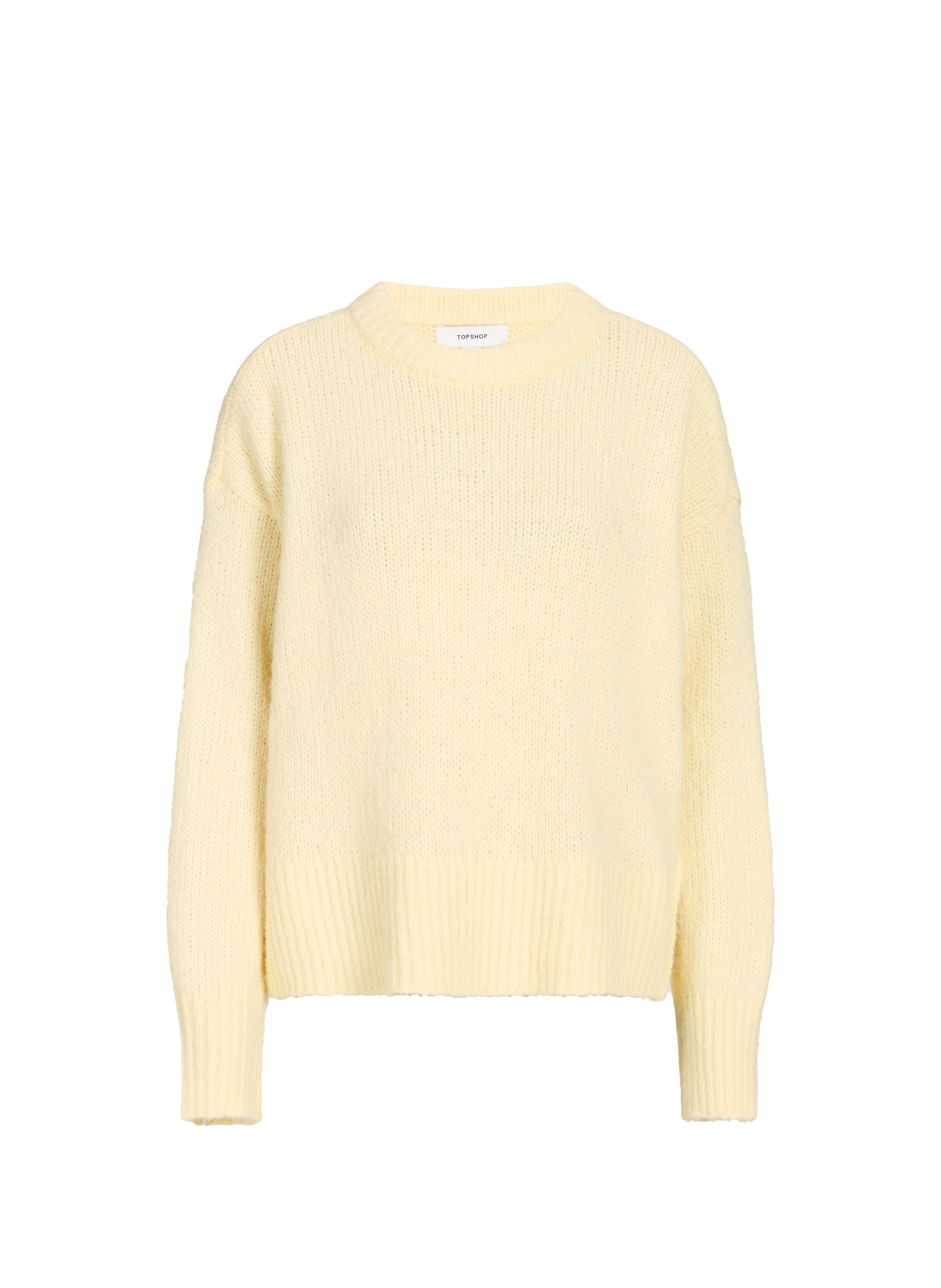 Pull col rond en maille TOPSHOP Jaune
