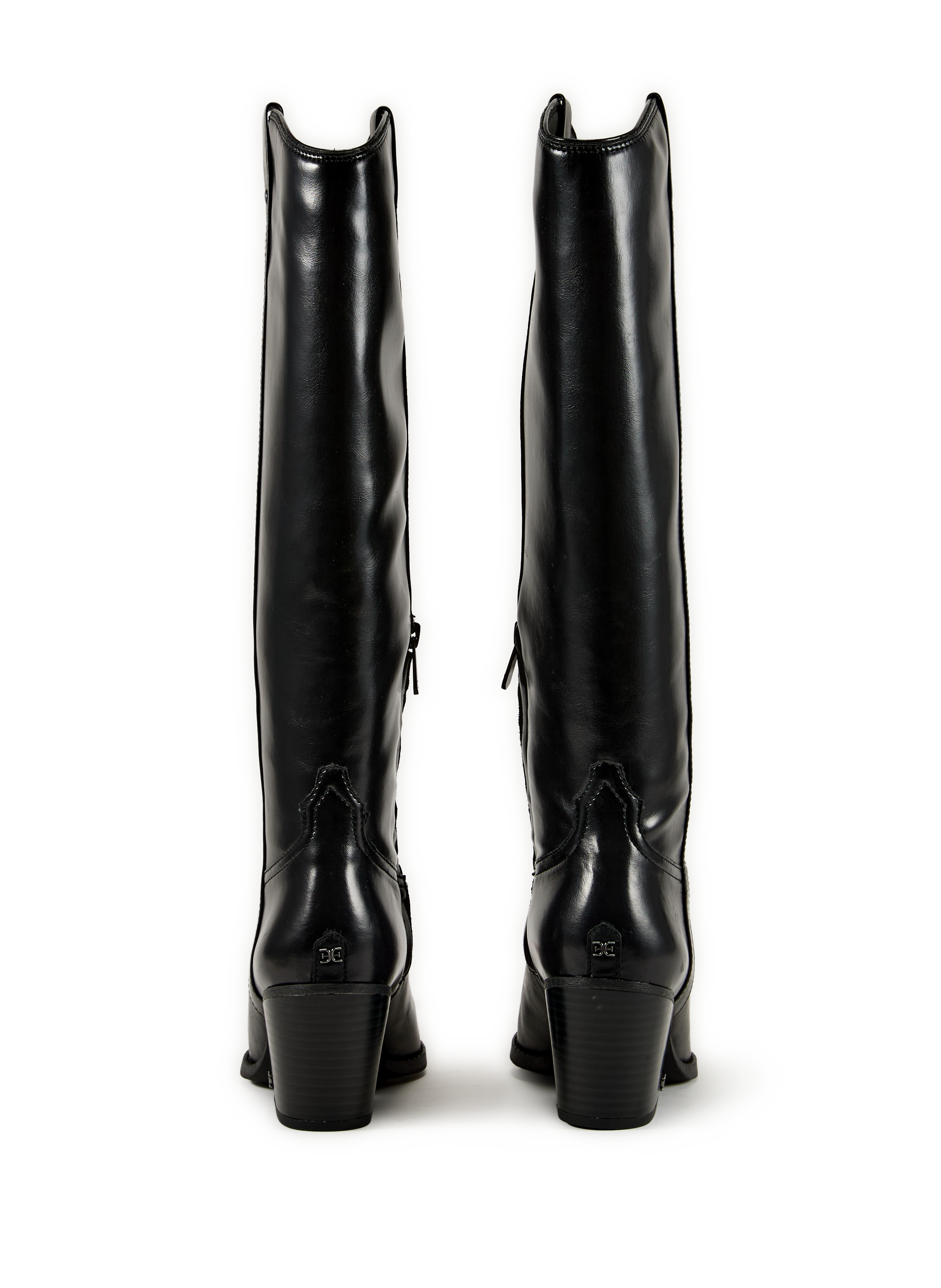 Bottes à talon en cuir SAM EDELMAN Noir