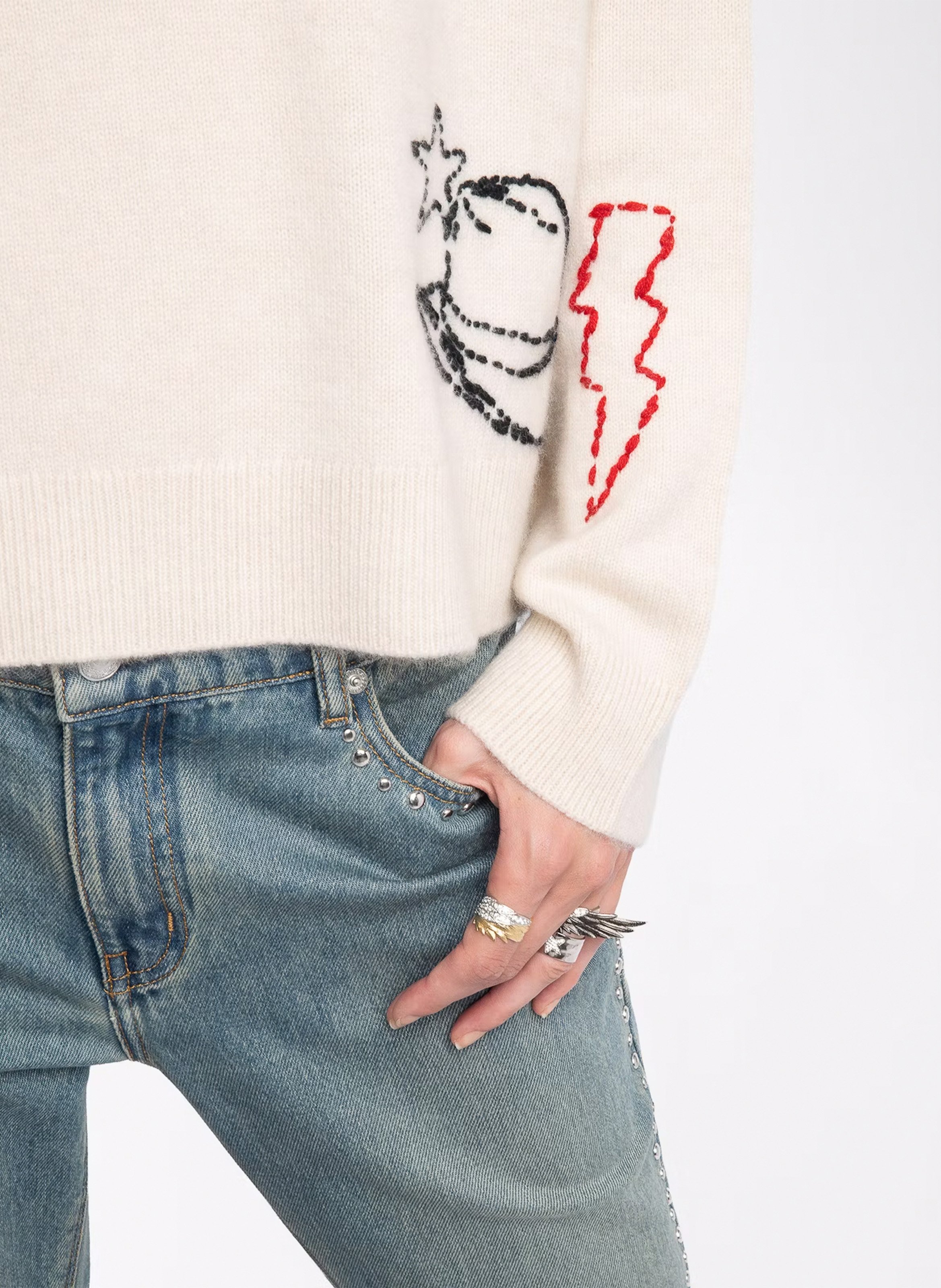 Pull droit en cachemire markuz ZADIG&VOLTAIRE Blanc