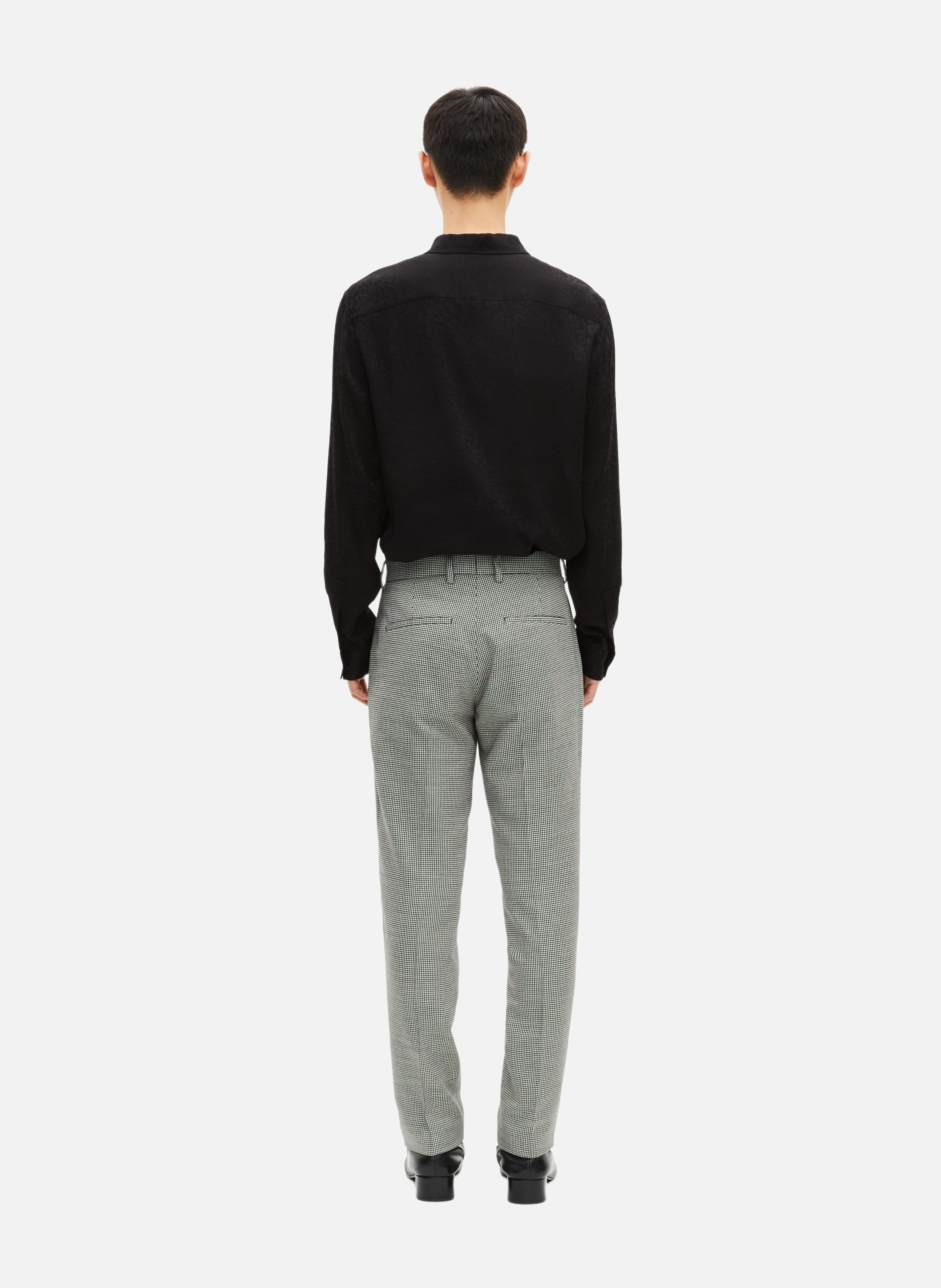 Pantalon de costume ajusté en pied de poule THE KOOPLES Noir