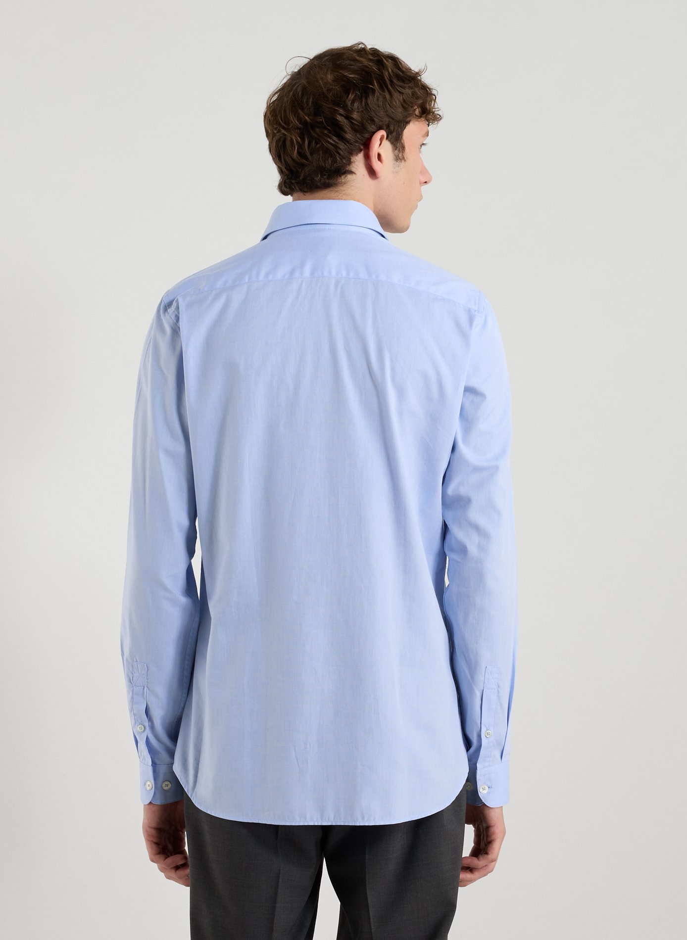 Chemise col classique manches contrastantes en coton AU PRINTEMPS PARIS Blue