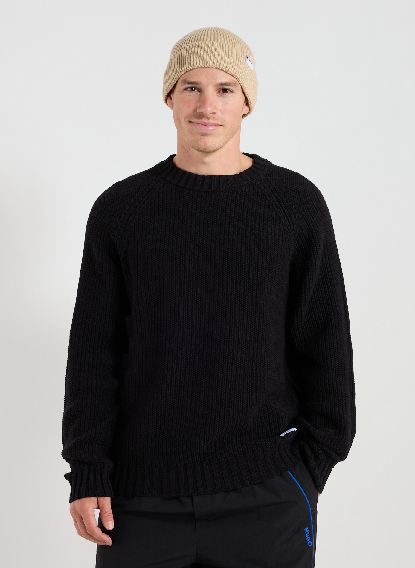 HUGO BLUE Cotton jumper Black