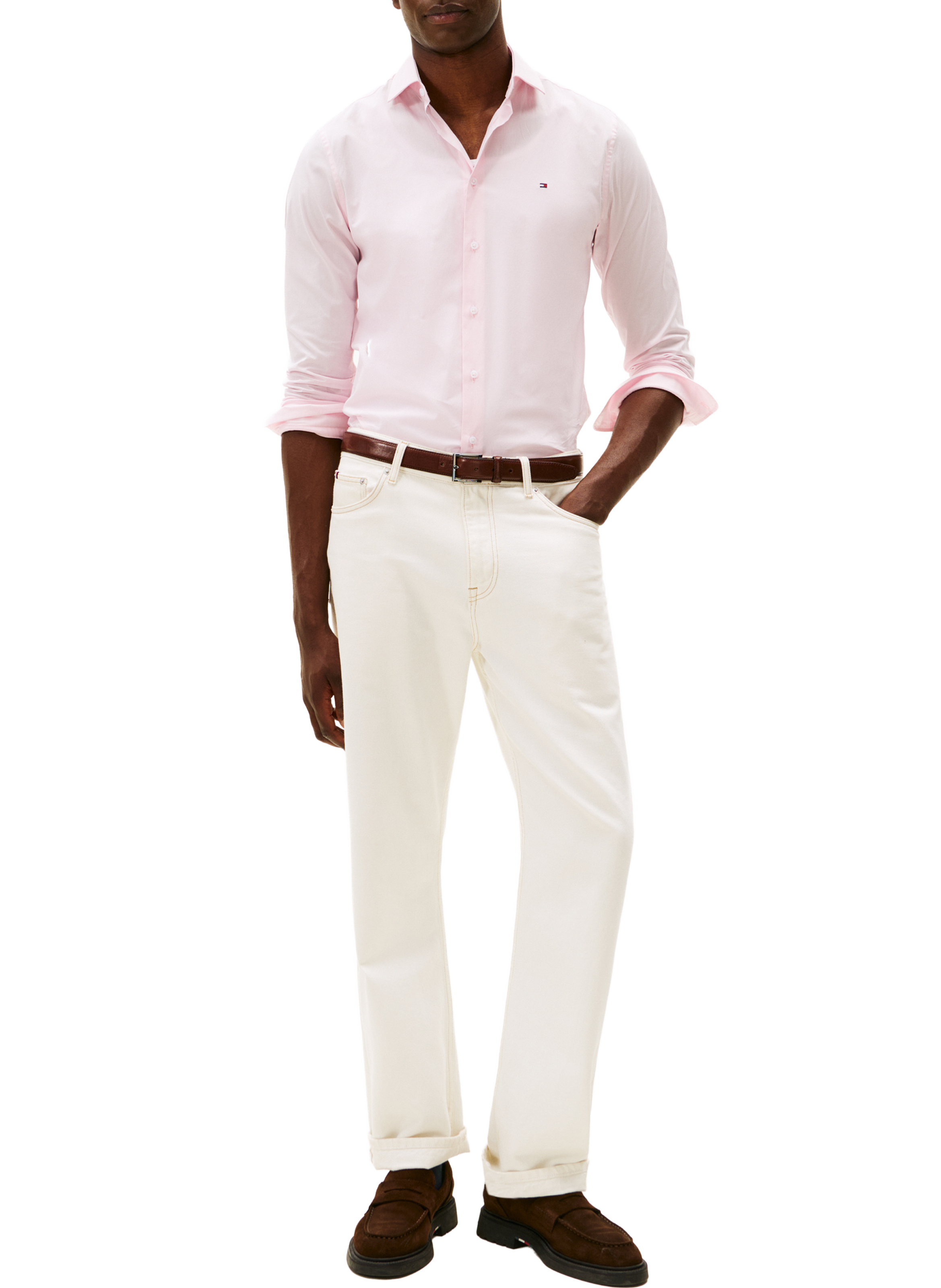 Fitted cotton shirt TOMMY HILFIGER Pink