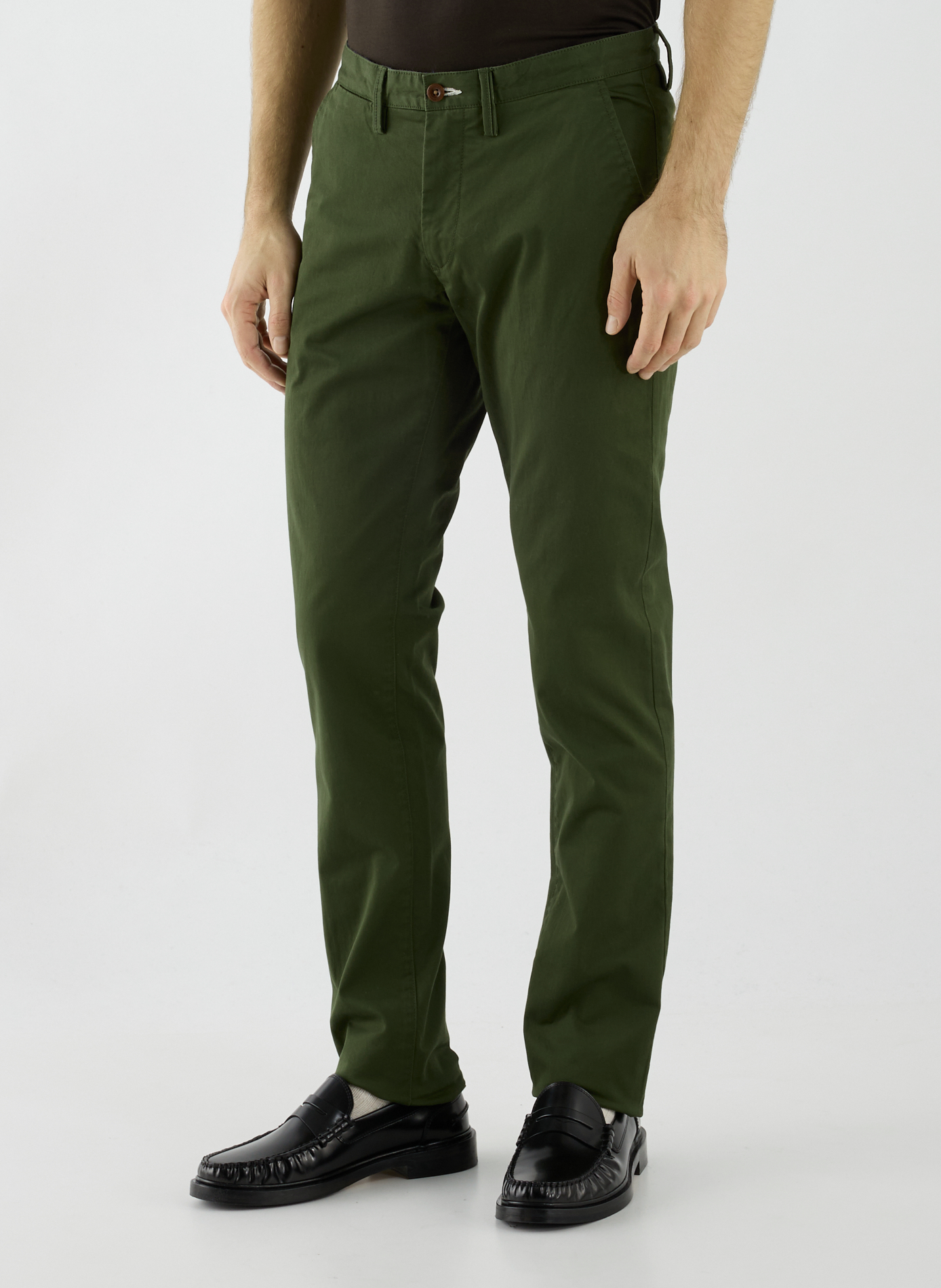 Cotton and linen chino trousers GANT Green