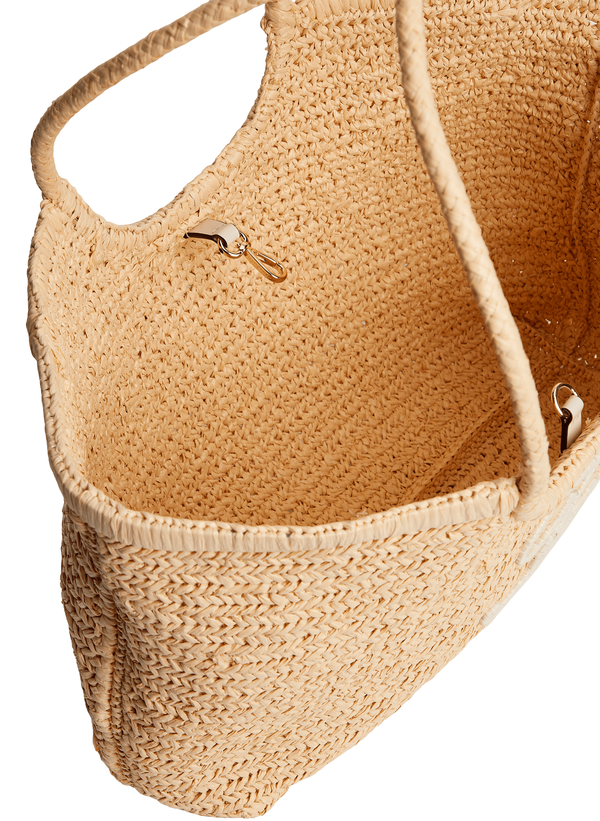 Sac cabas en paille à logo brodé TOMMY HILFIGER Marron