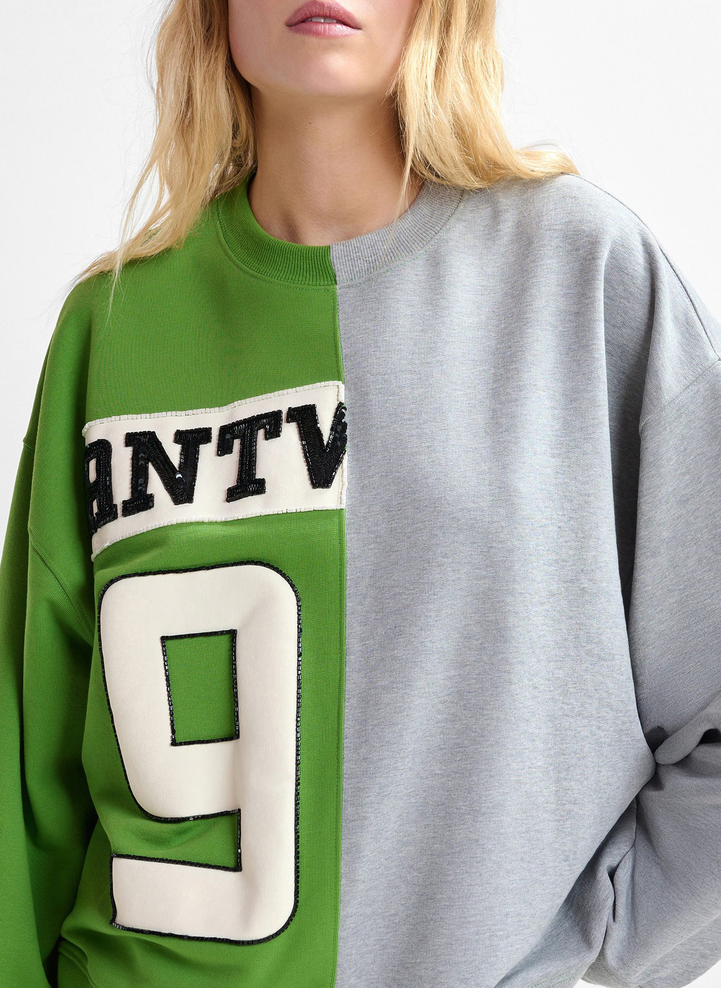 Sweat ample col rond à motif Jame ESSENTIEL ANTWERP Vert