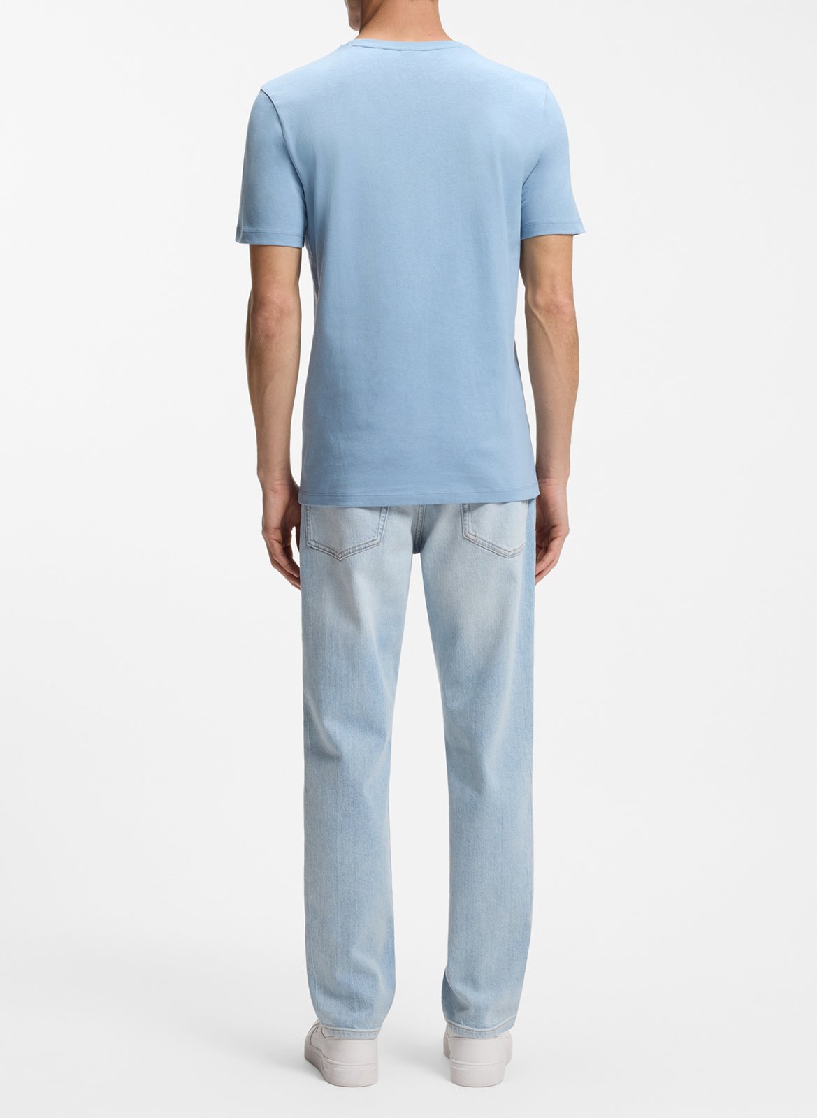 Tee-shirt à manches courtes col rond en coton BOSS Bleu