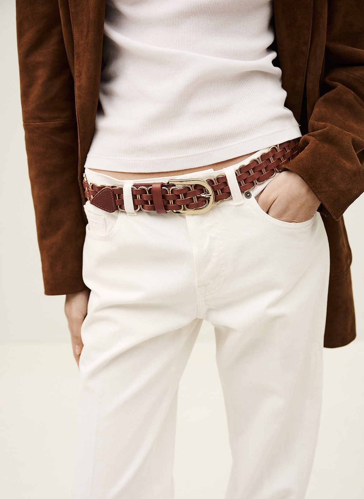 Ceinture en cuir beck BA&SH Marron
