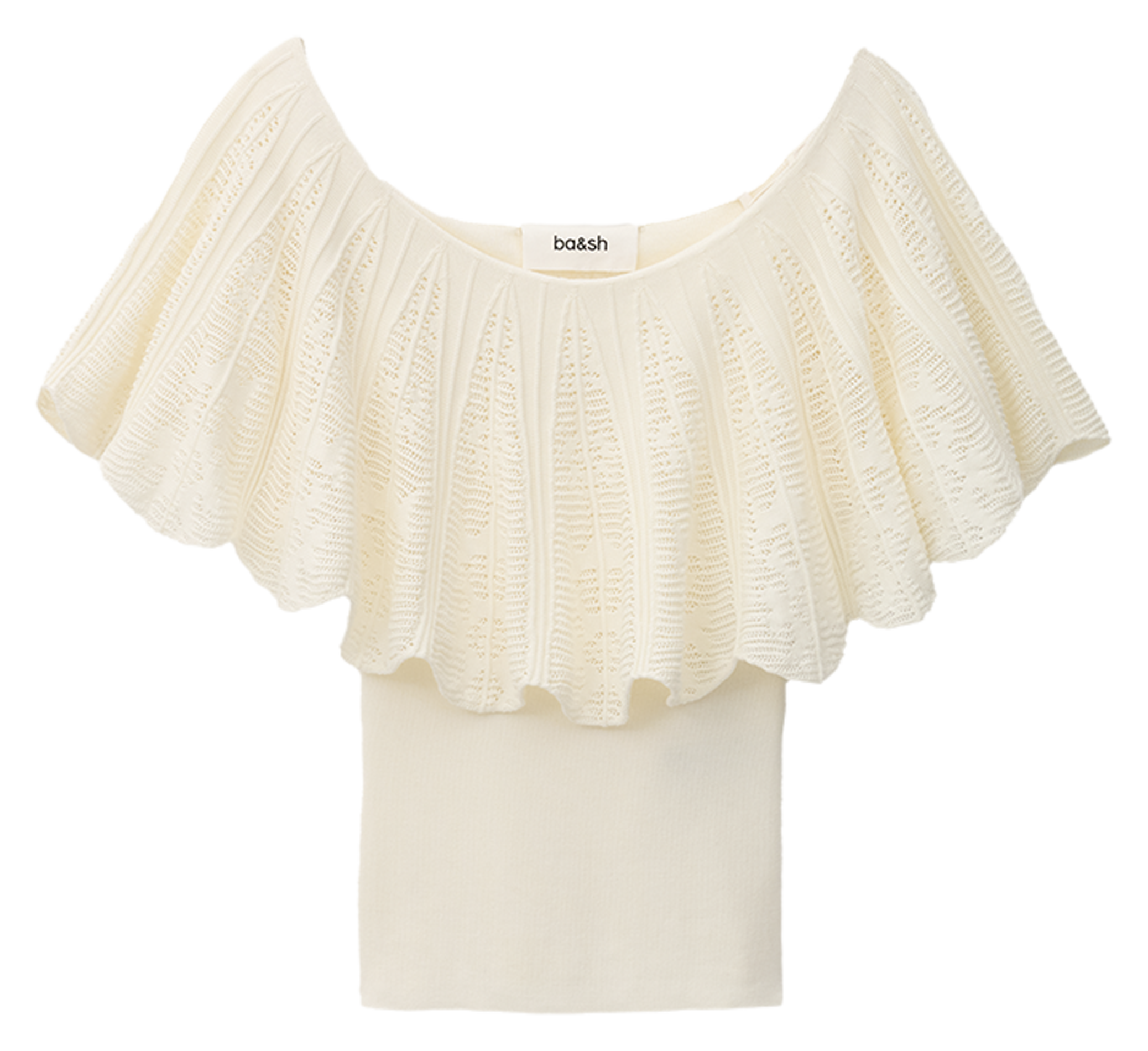 Top bardot en maille ajourée salda BA&SH Beige
