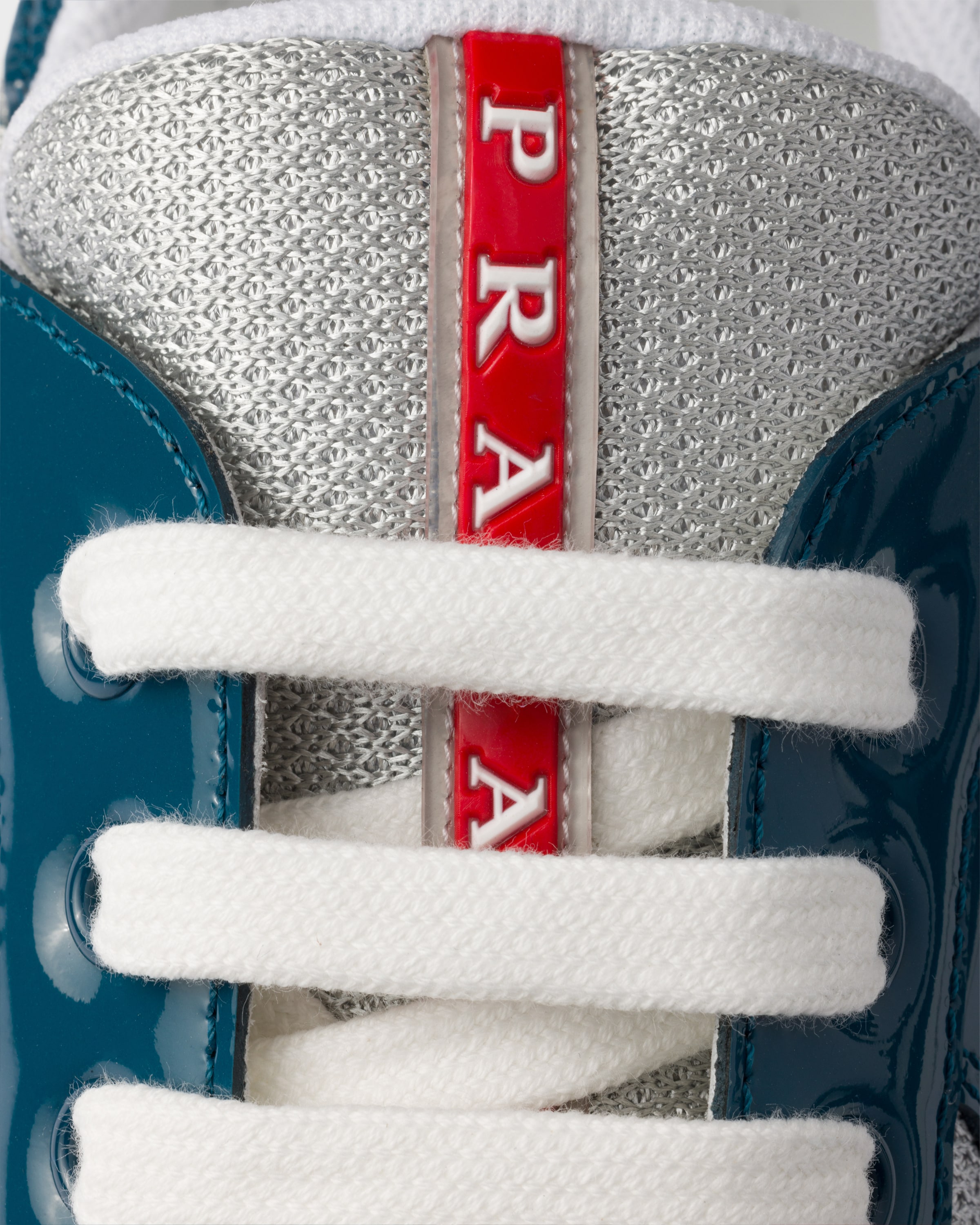 Sneakers prada america’s cup en cuir verni et tiss PRADA Vert