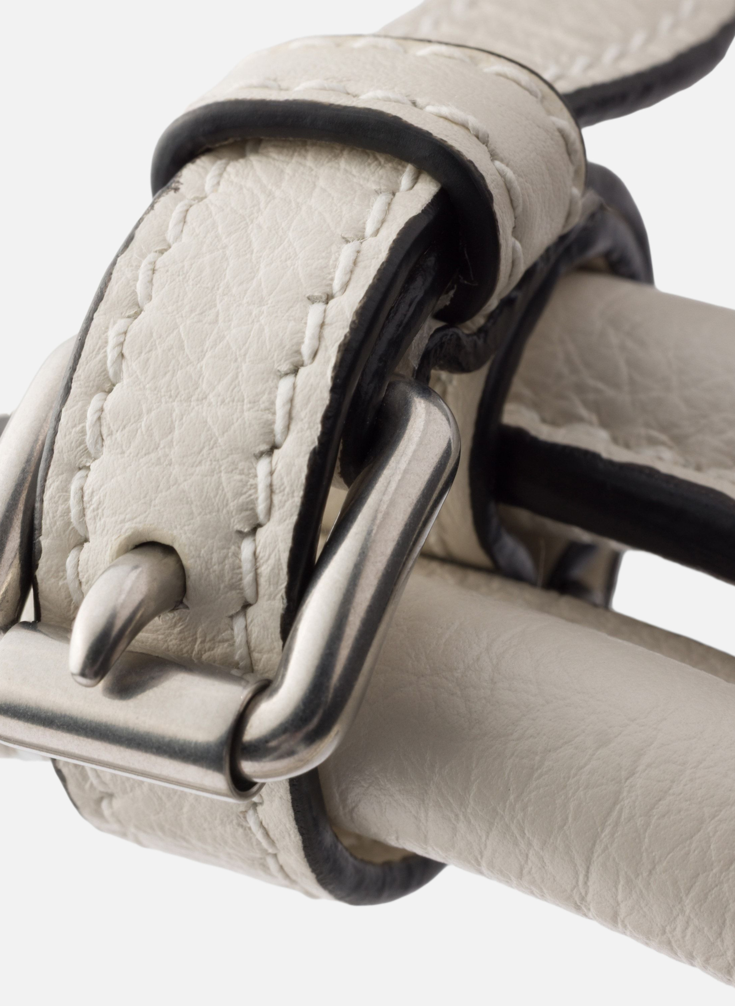 Cabas prada bonnie en denim et cuir PRADA Blanc