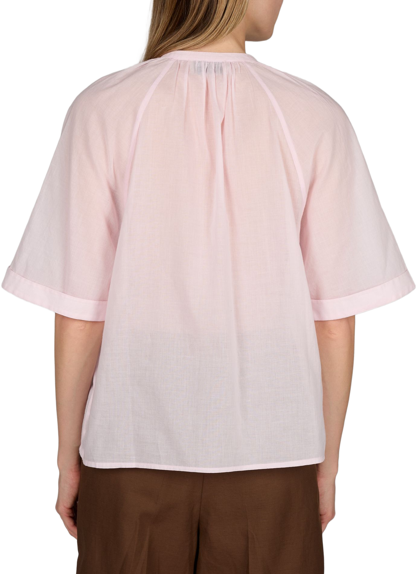 Noria top with officer collar in cotton OFFICINE GENERALE Pink