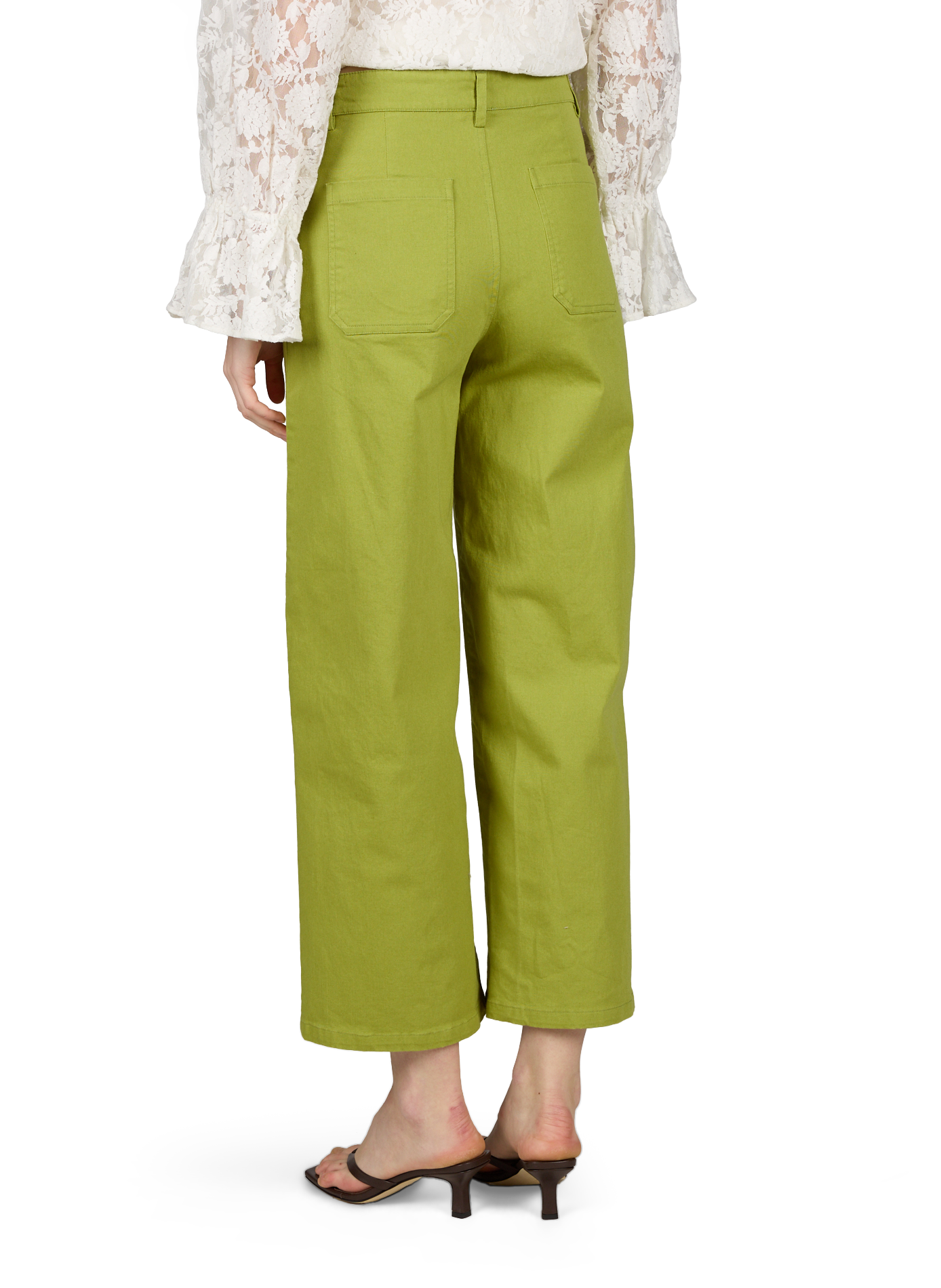 Straight leg Garance trousers in blended cotton PETITE MENDIGOTE Green