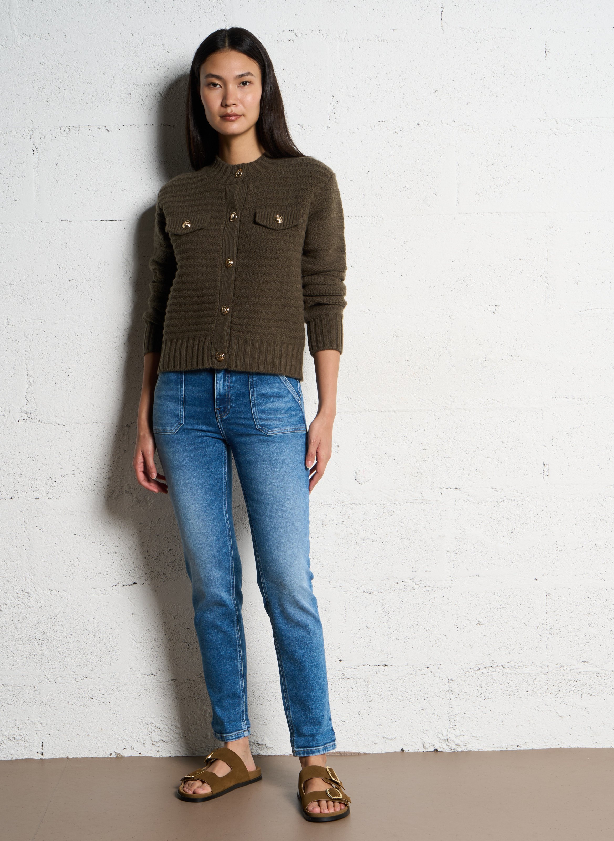 Jean slim en coton mélangé nalla | Bleu MAISON 123 Femme