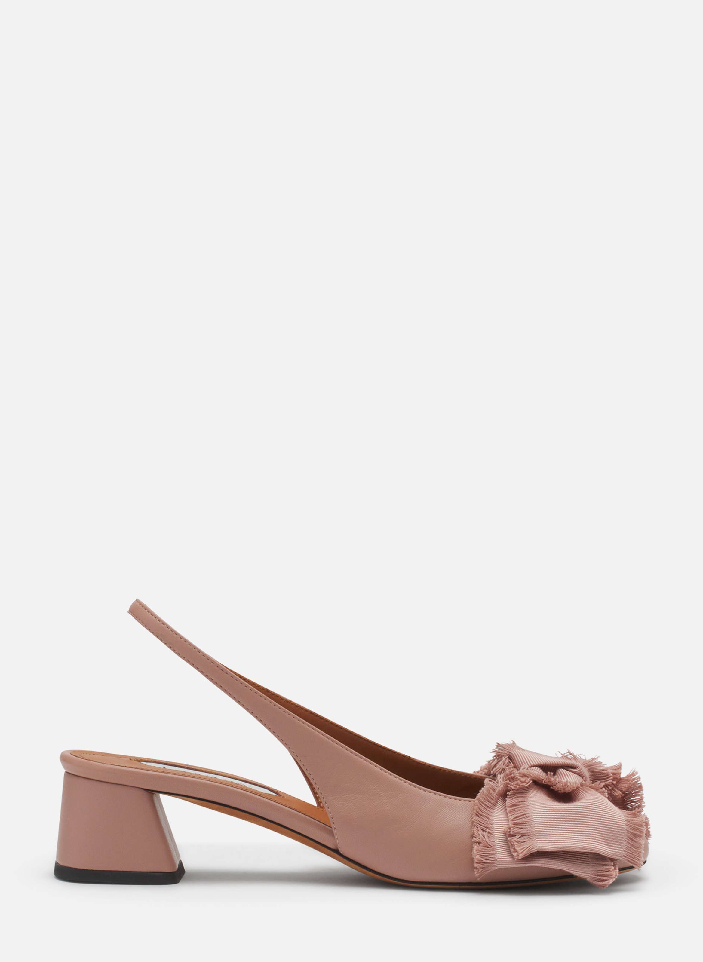 Slingback à talons ballerine en cuir LANVIN Rose