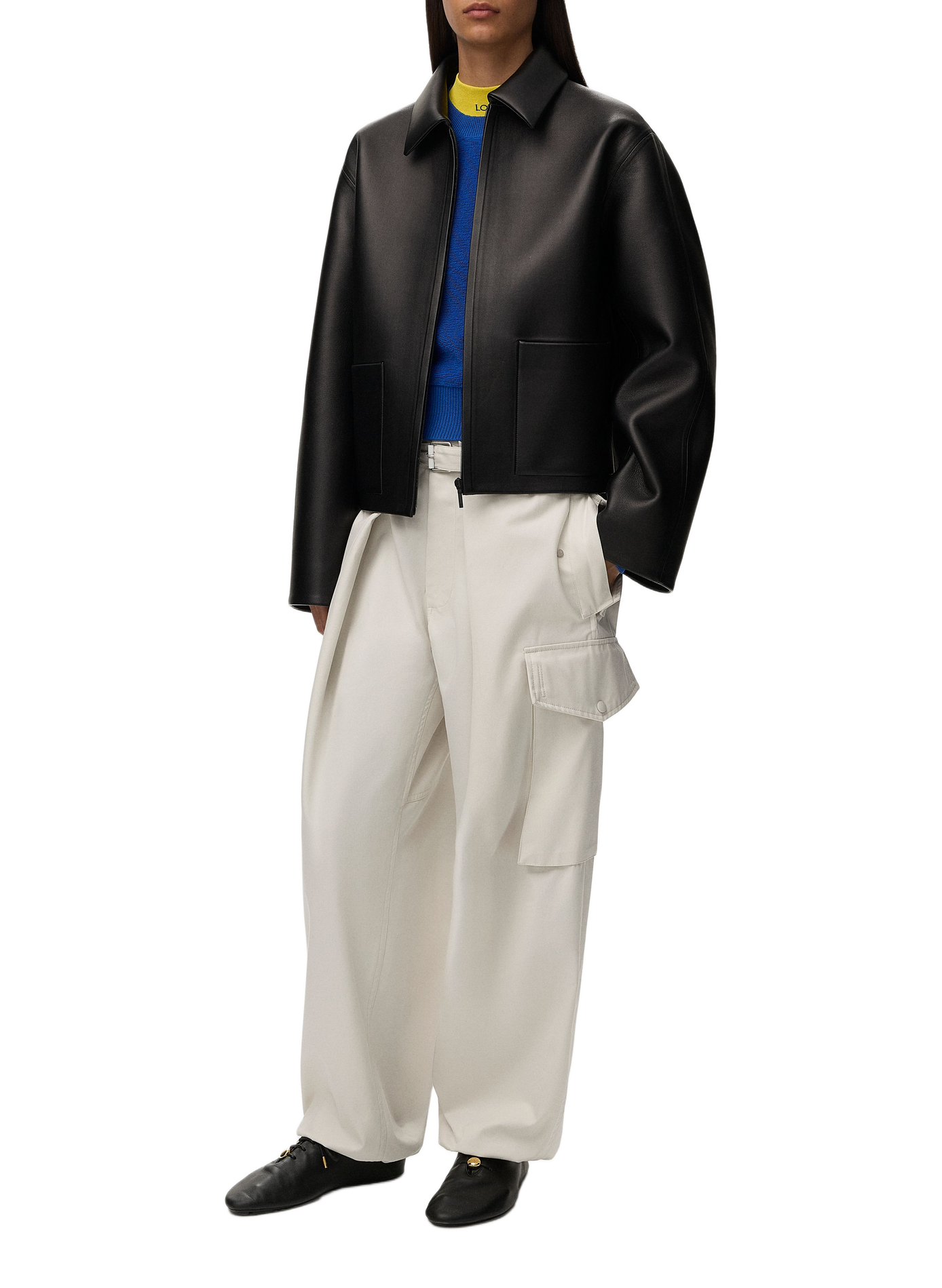 Pantalon cargo en coton et soie LOEWE Beige