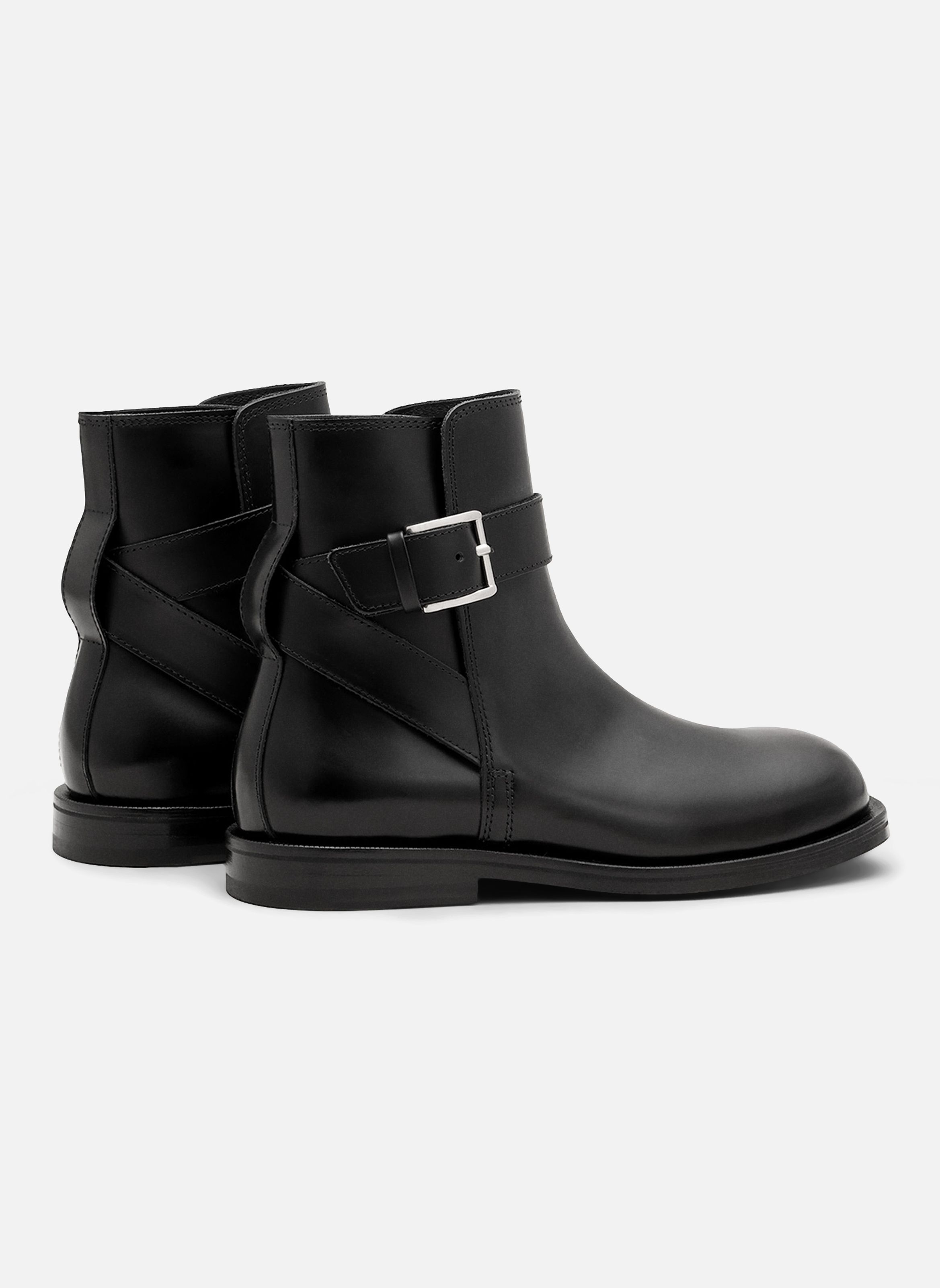 Bottines à boucle unisexe en cuir AMI PARIS Noir