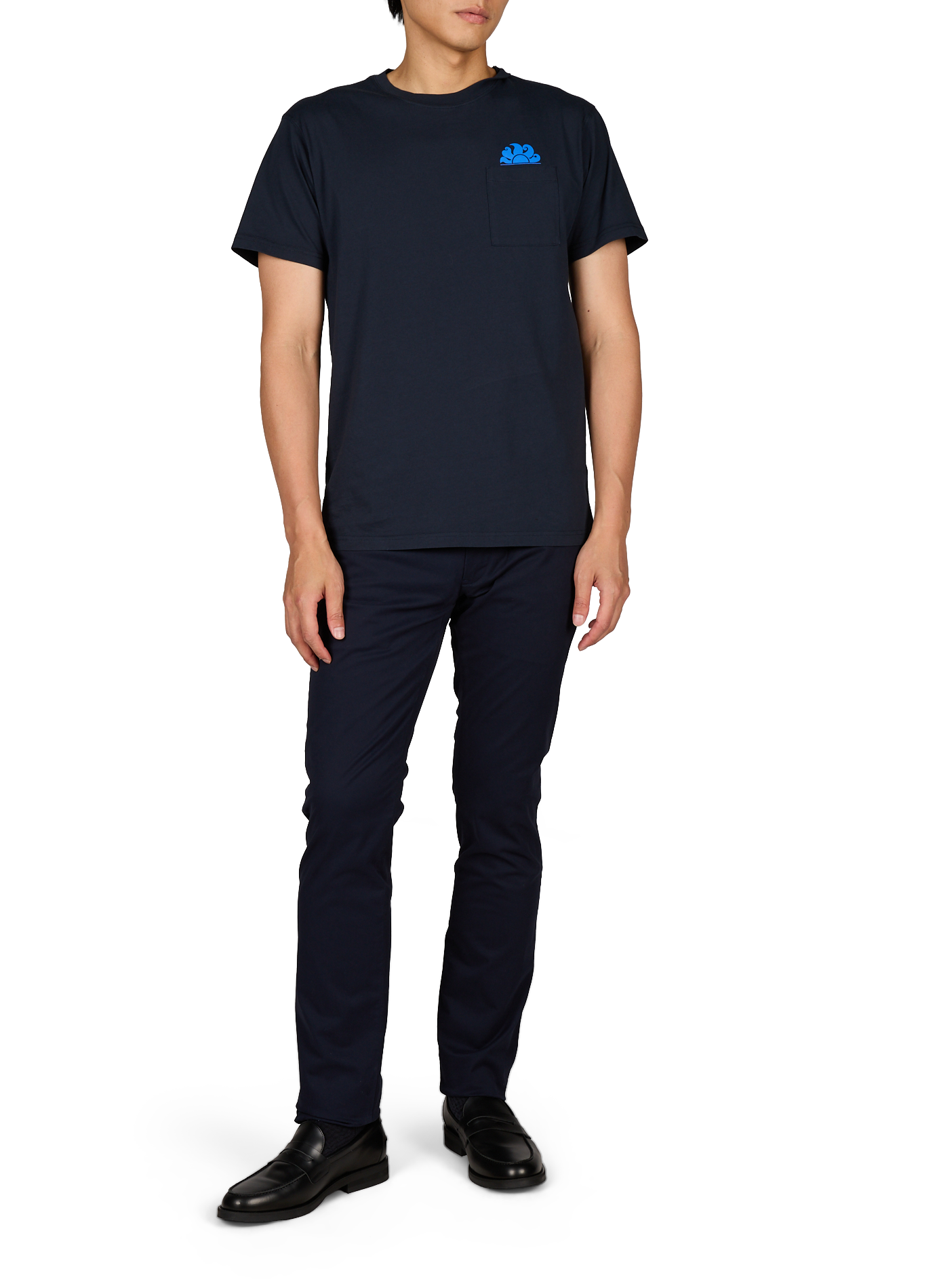 Rundhalsausschnitt T-Shirt aus Baumwolle SUNDEK Blau