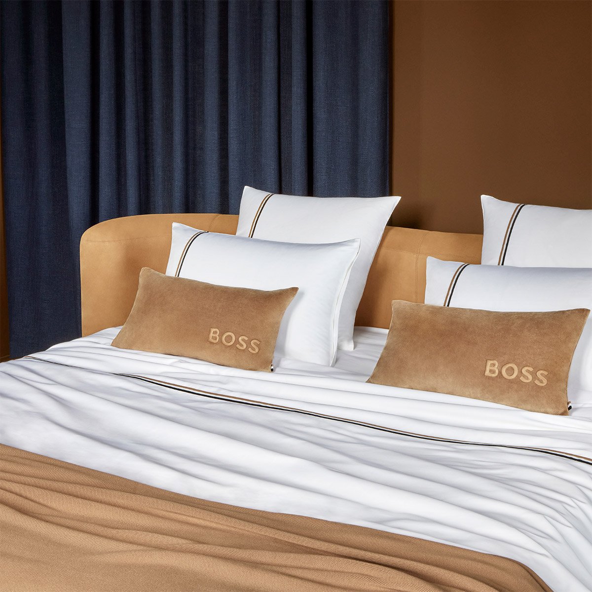 Housse de couette en satin de coton, b linea BOSS HOME Blanc