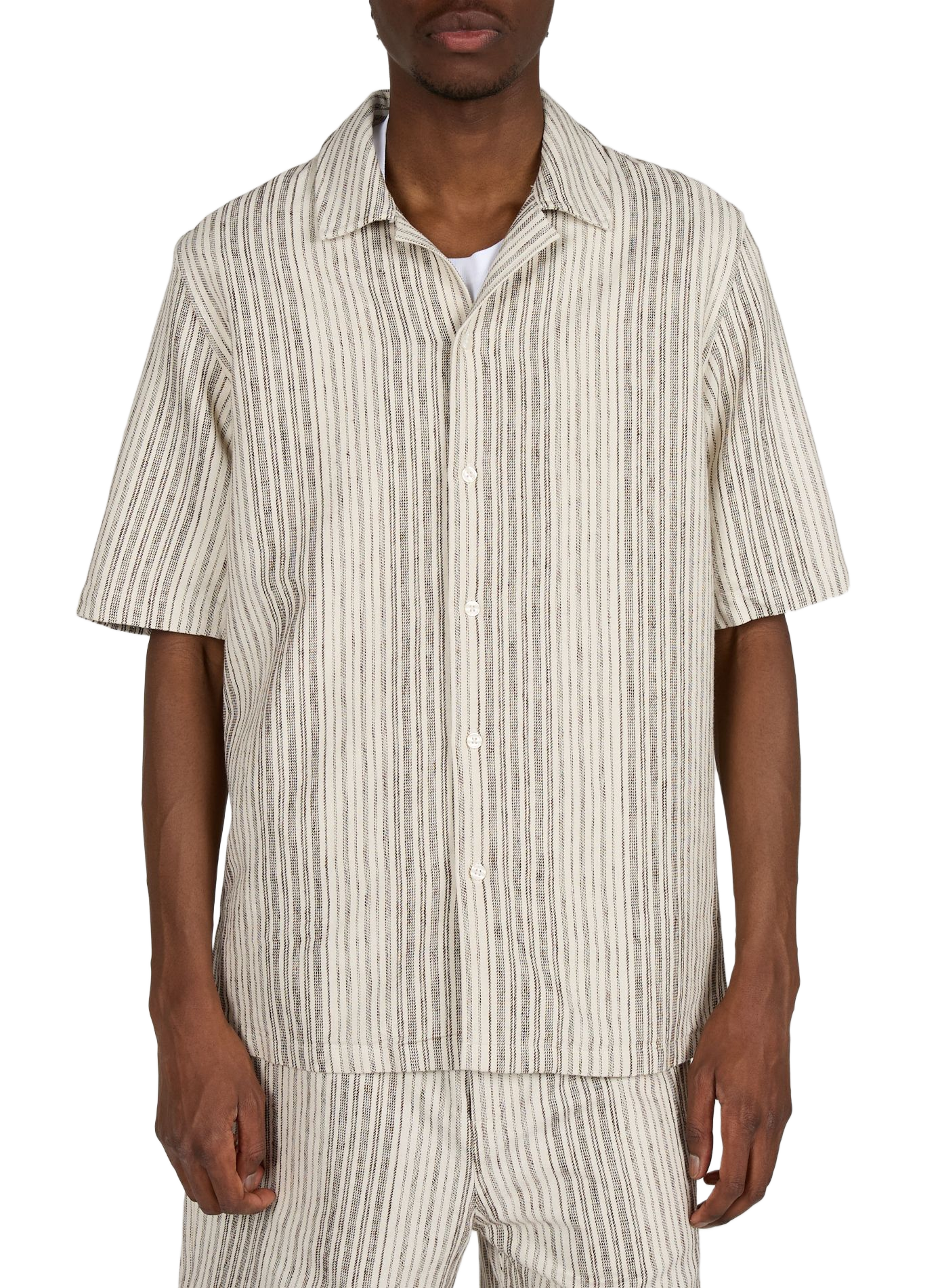 Striped cotton shirt SAMSOE SAMSOE White