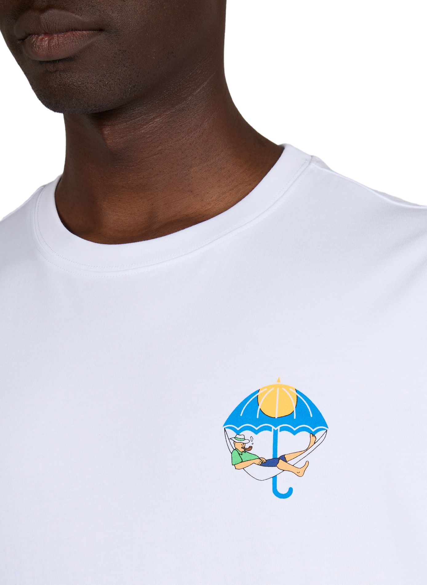 Round neck screen-printed t-shirt HELAS CAPS White
