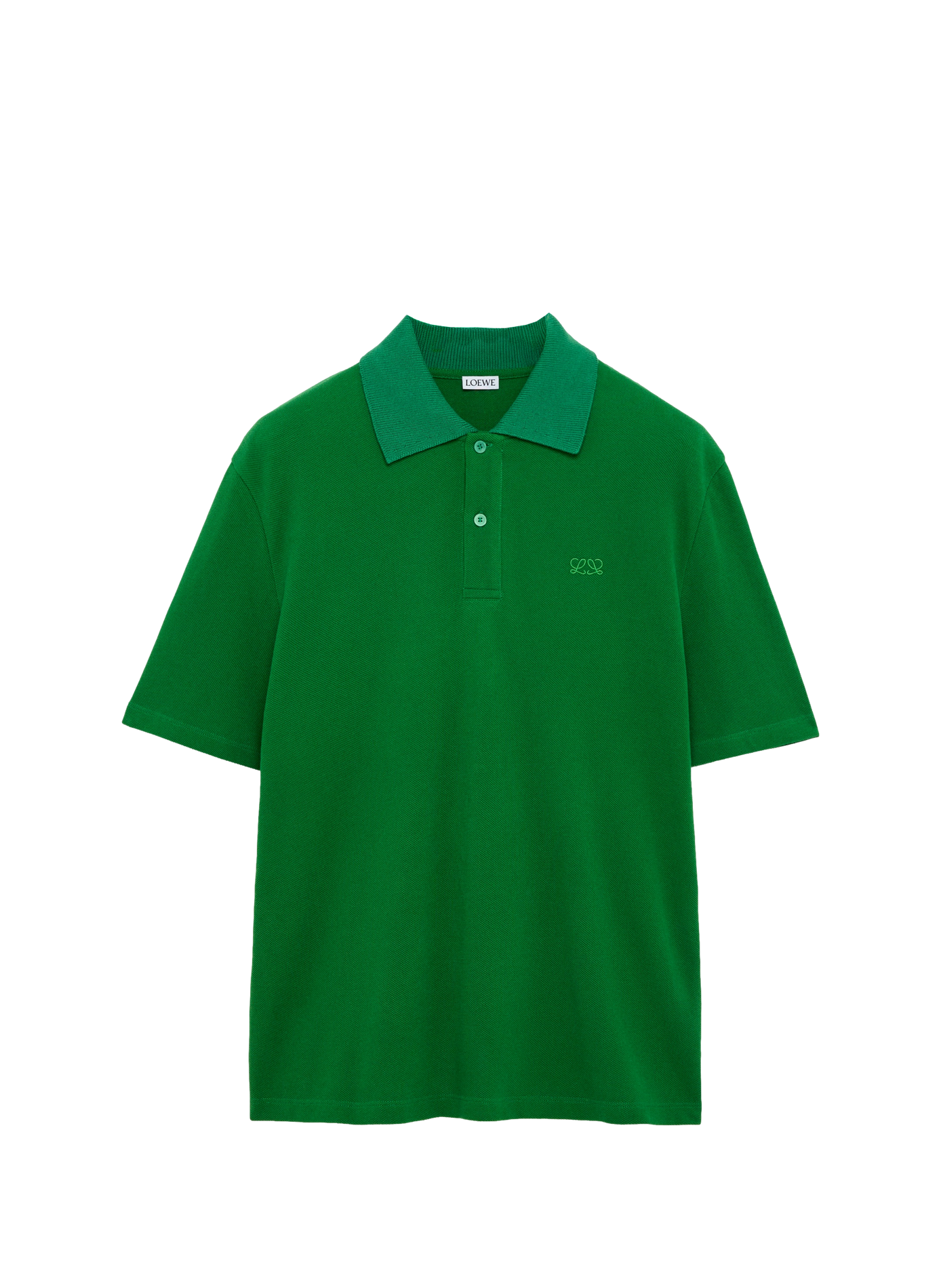Lightweight cotton piqué polo LOEWE Green